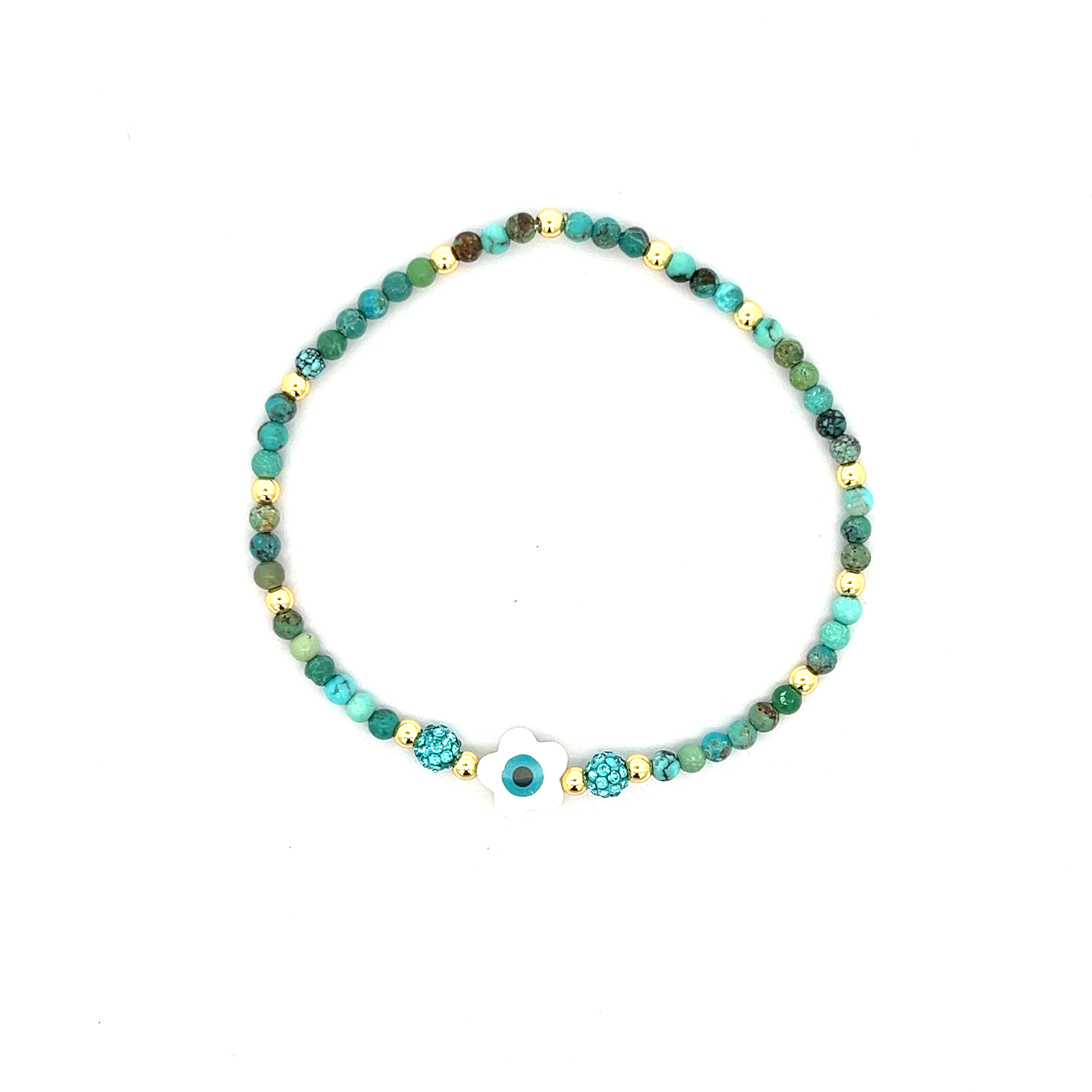 DEEP BLUE MOTHER SHELL SEMIPRECIOUS BRACELET