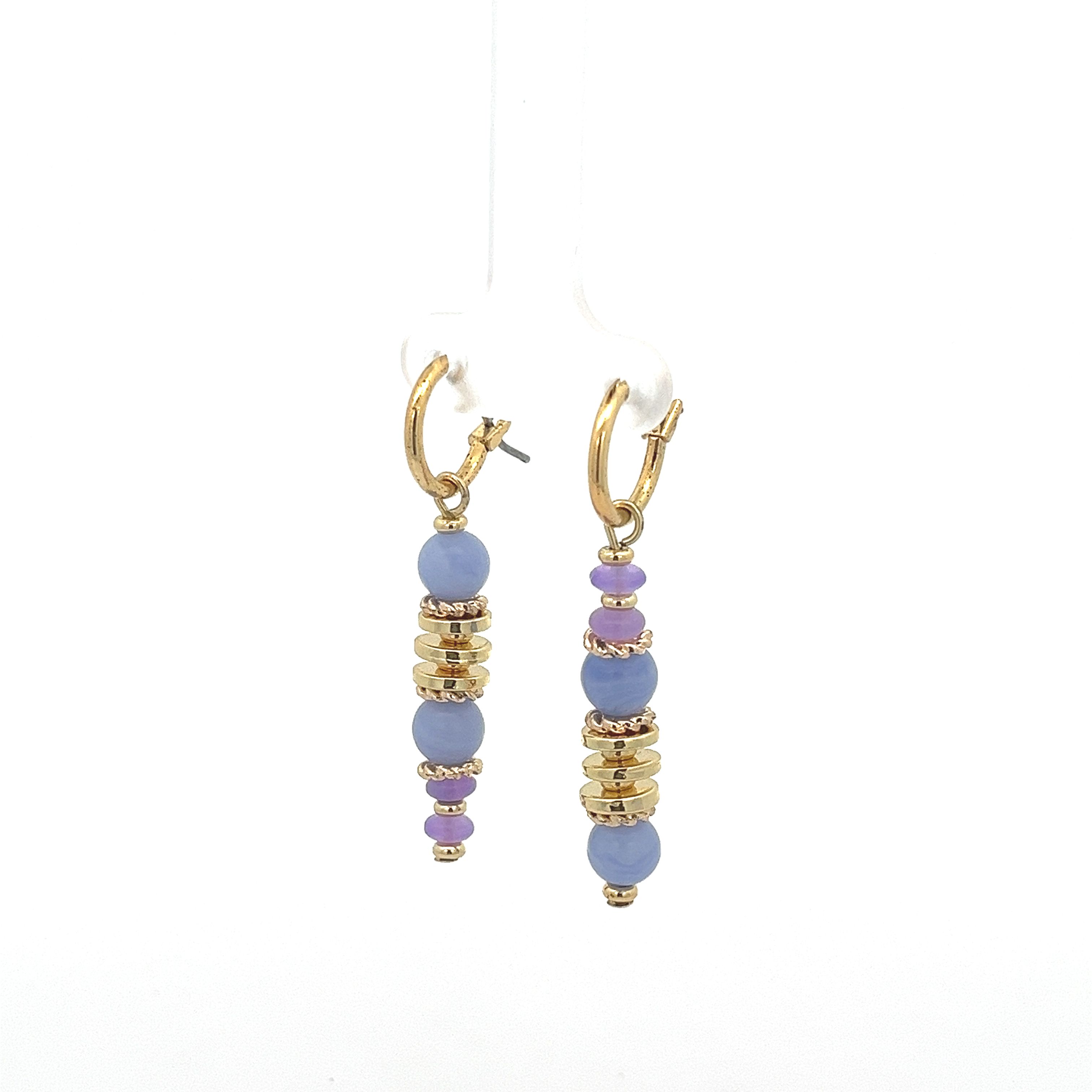  BLUE LACE AGATE DROP EARRING