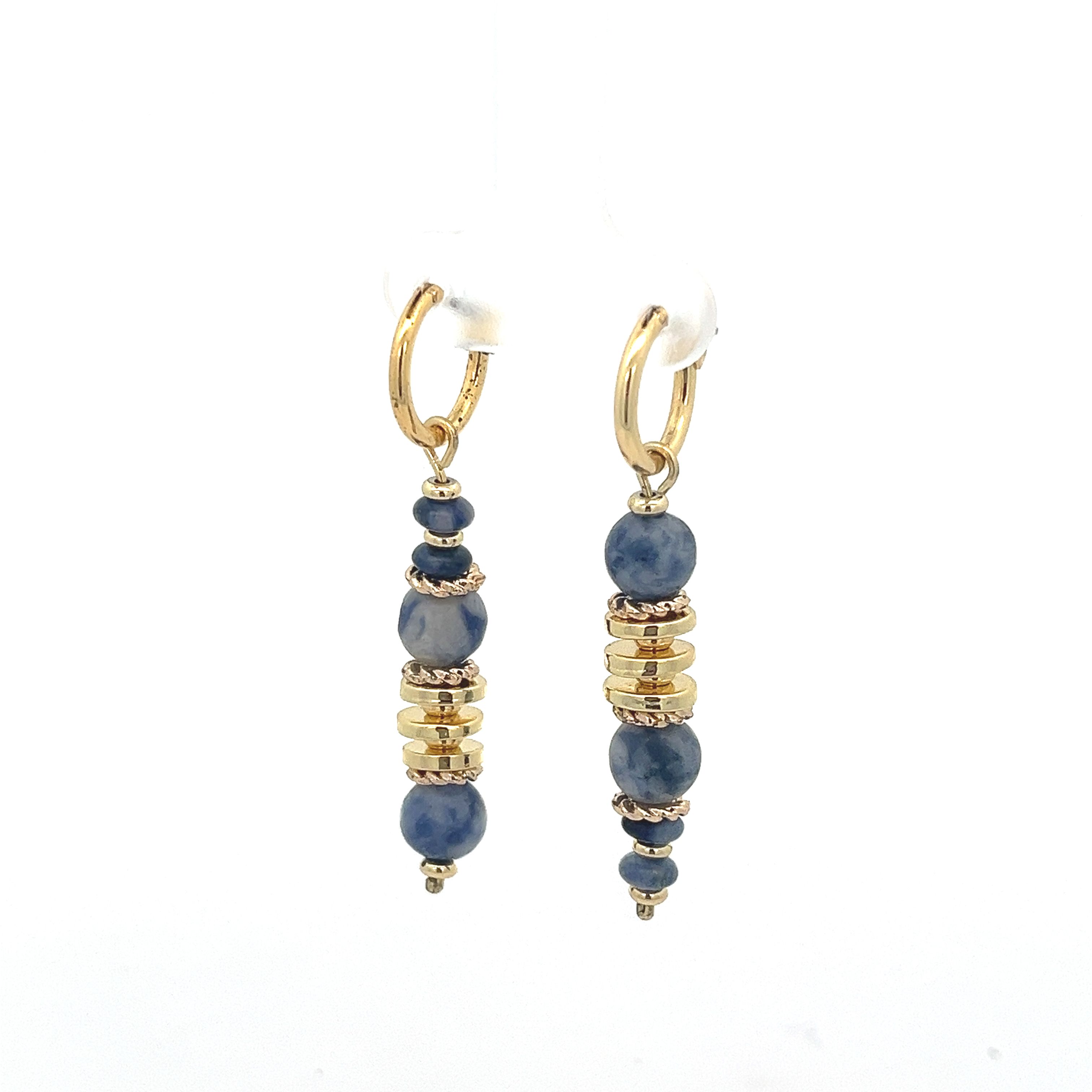 BLUE-VEINS STONE DROP EARRING