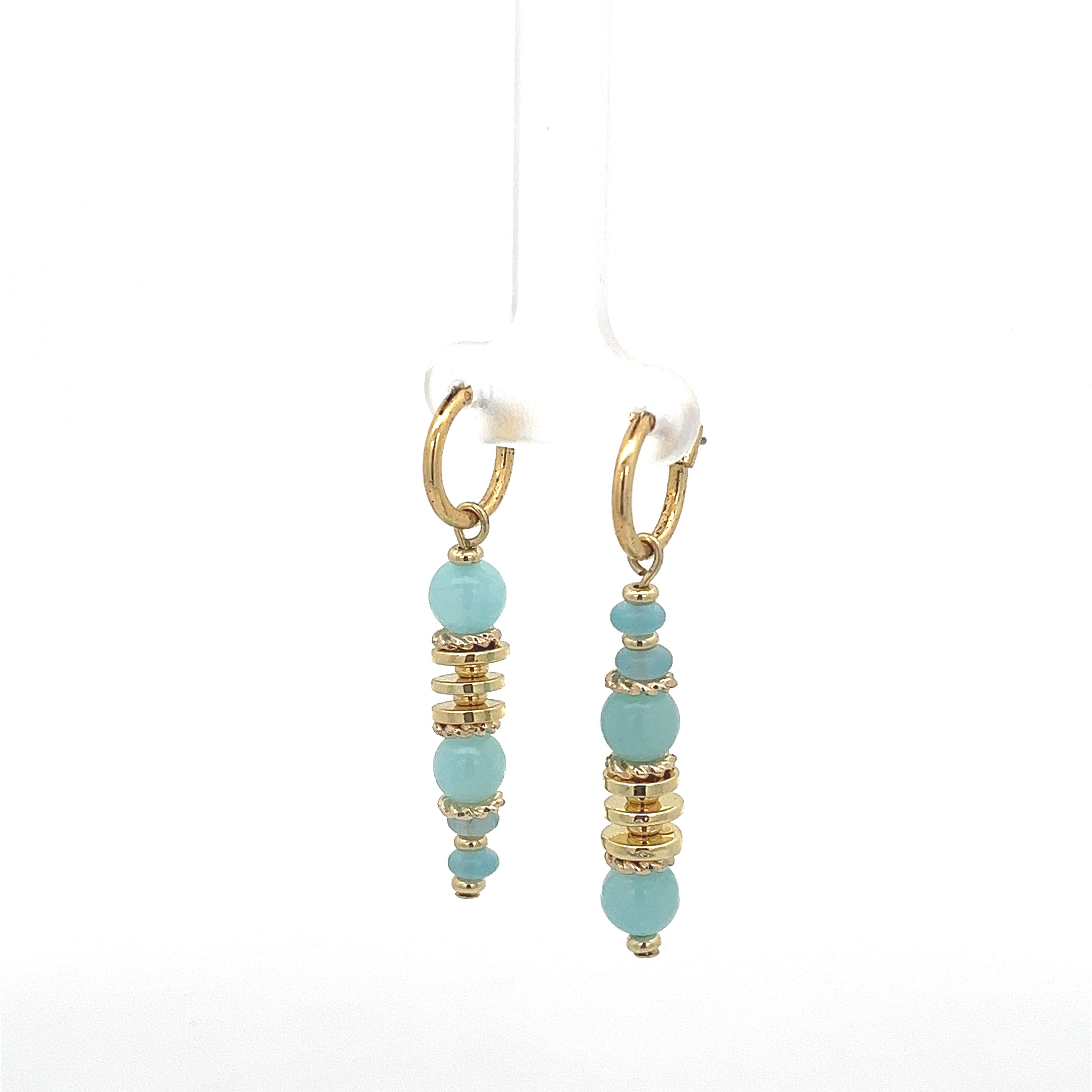 LIGHT BLUE JADE EARRING