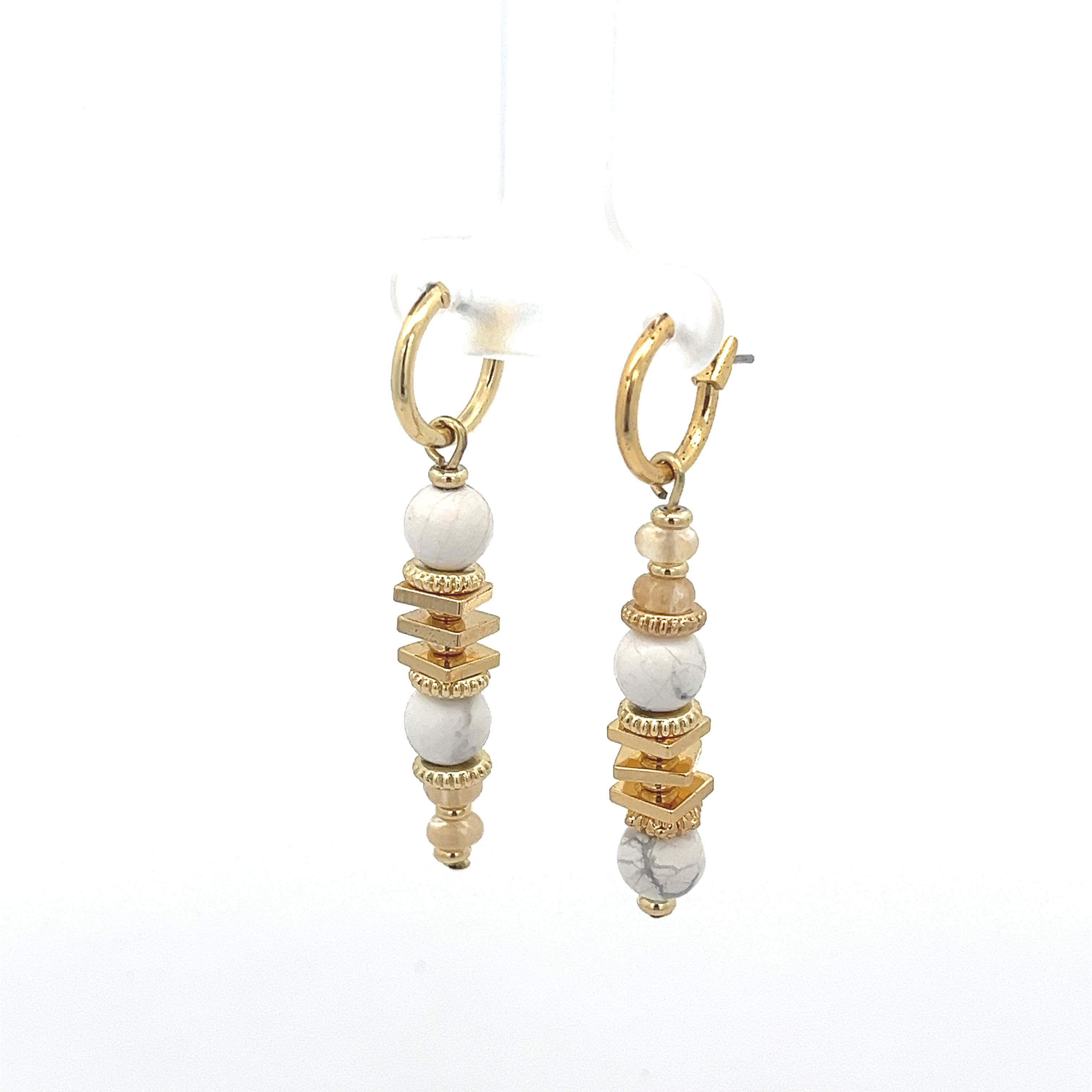 WHITE TURQUOISE DROP EARRING