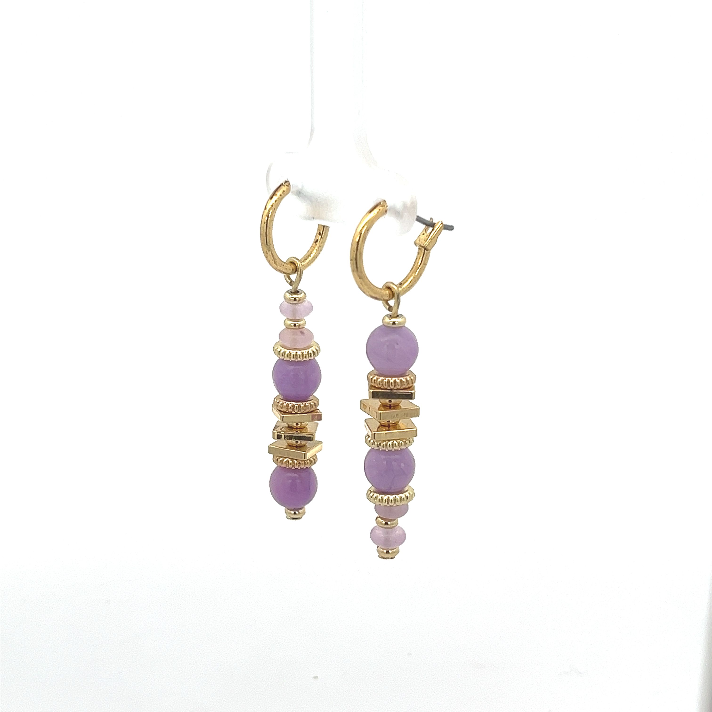 LILAC JADE DROP EARRING