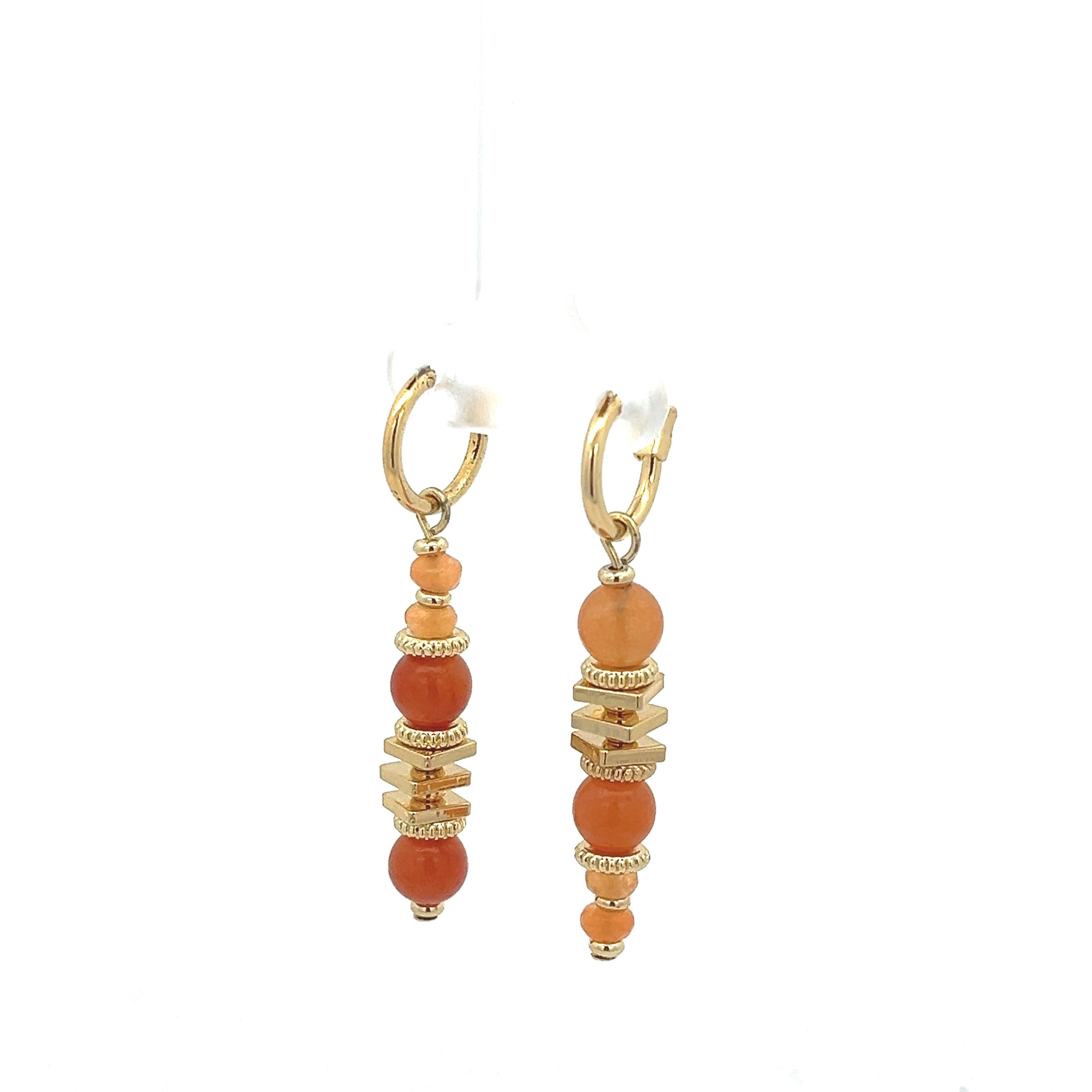 RED AVENTURINE DROP EARRING