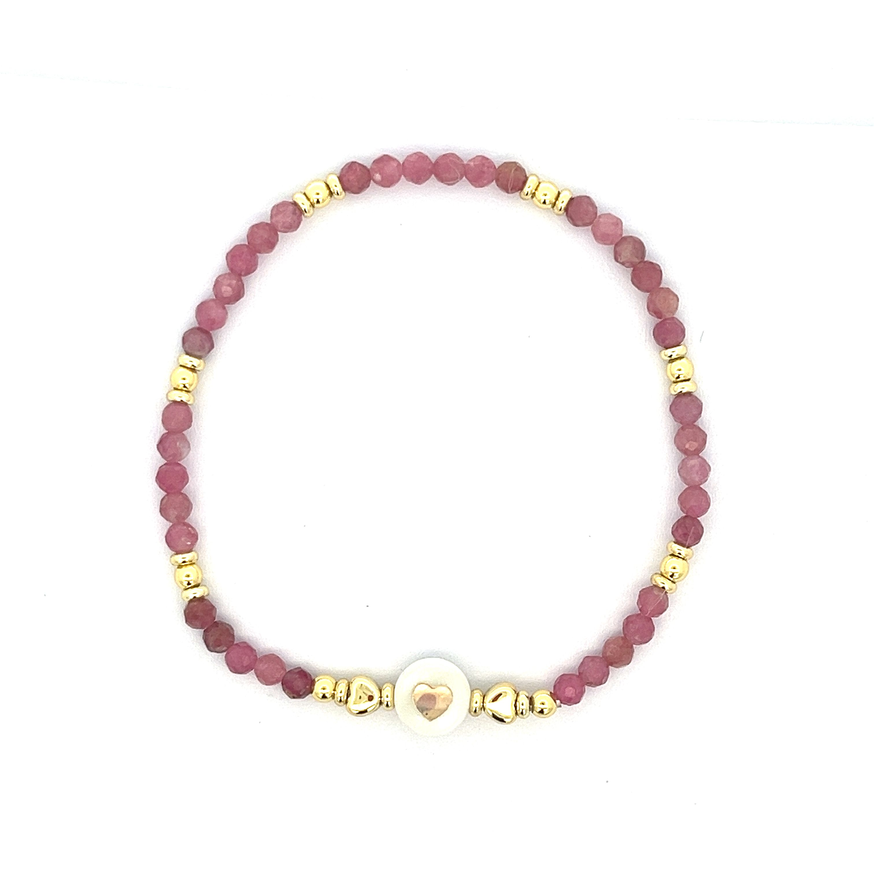 PINK TOURMALINE SEMIPRECIOUS  BRACELET
