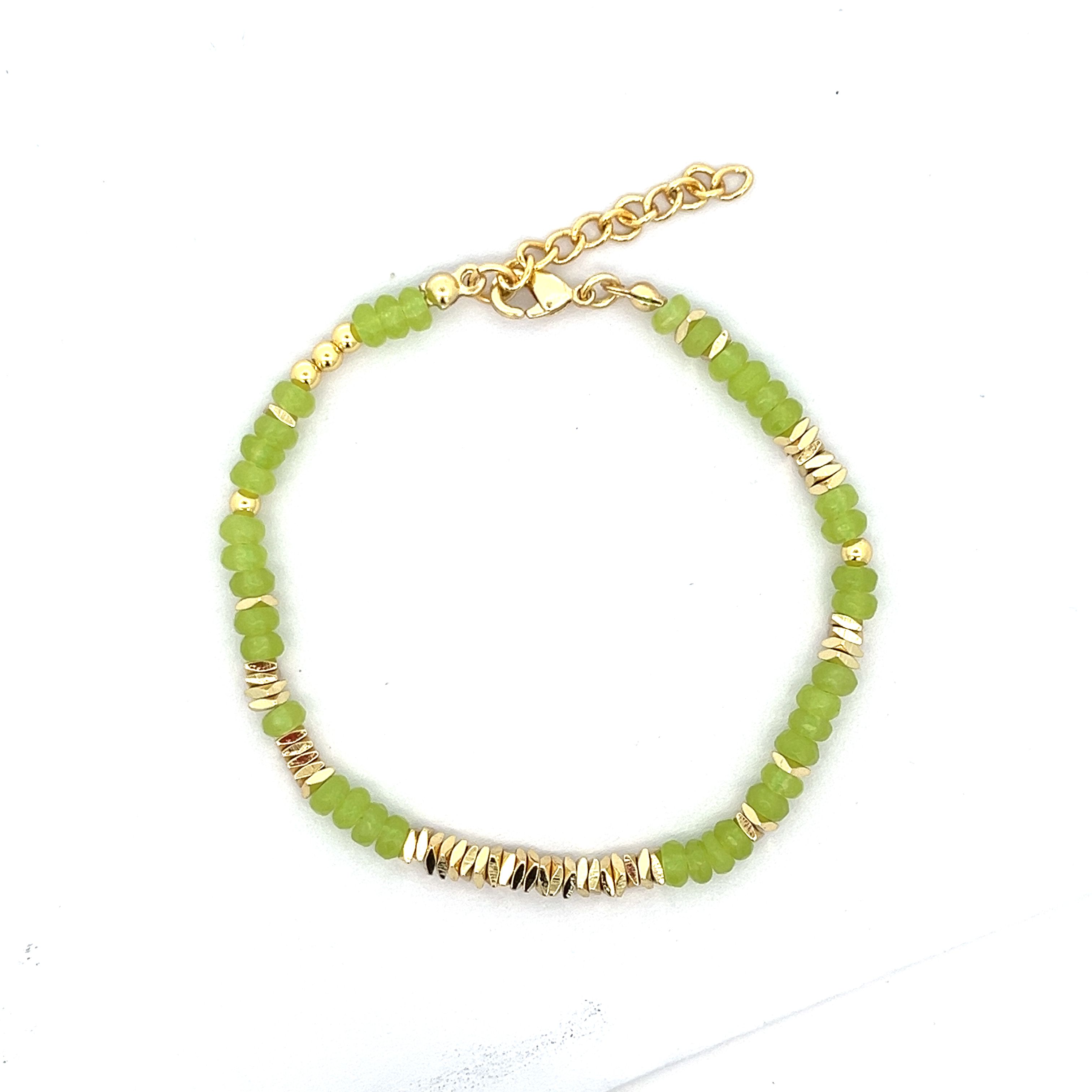 GREEN ABACUS BEAD BRACELET			