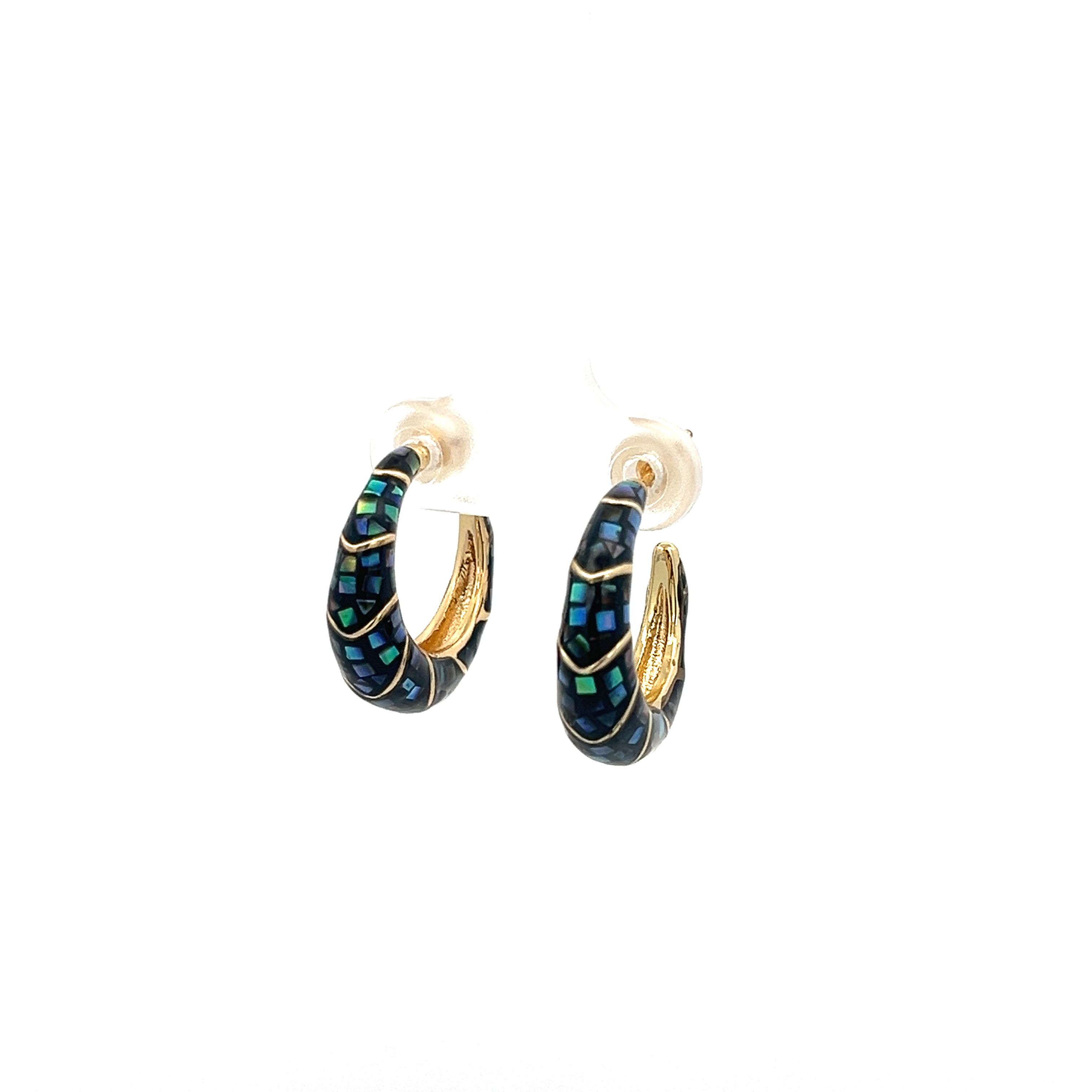 DRIP OIL PATCH SHELL EARRING