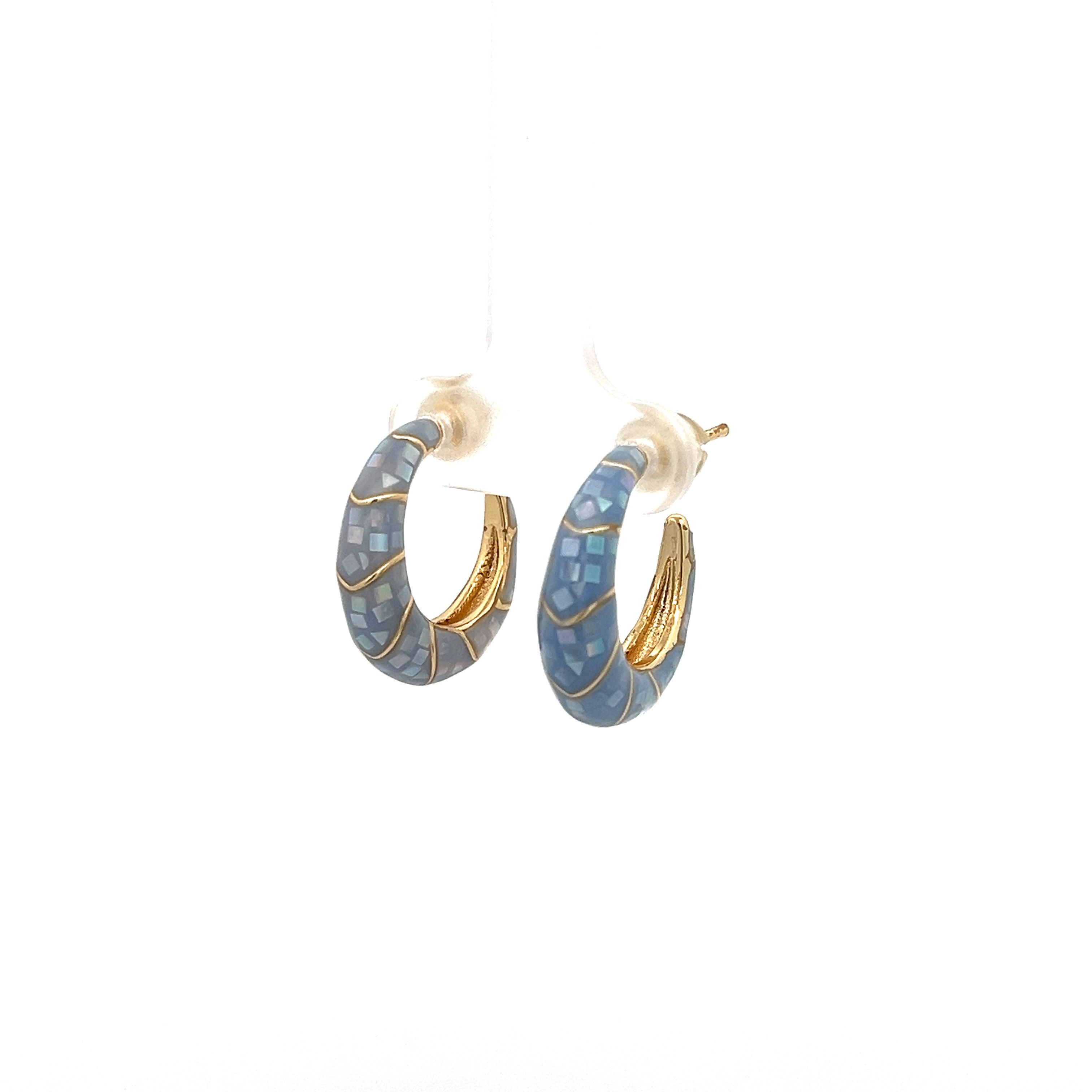 DRIP OIL PATCH SHELL EARRING