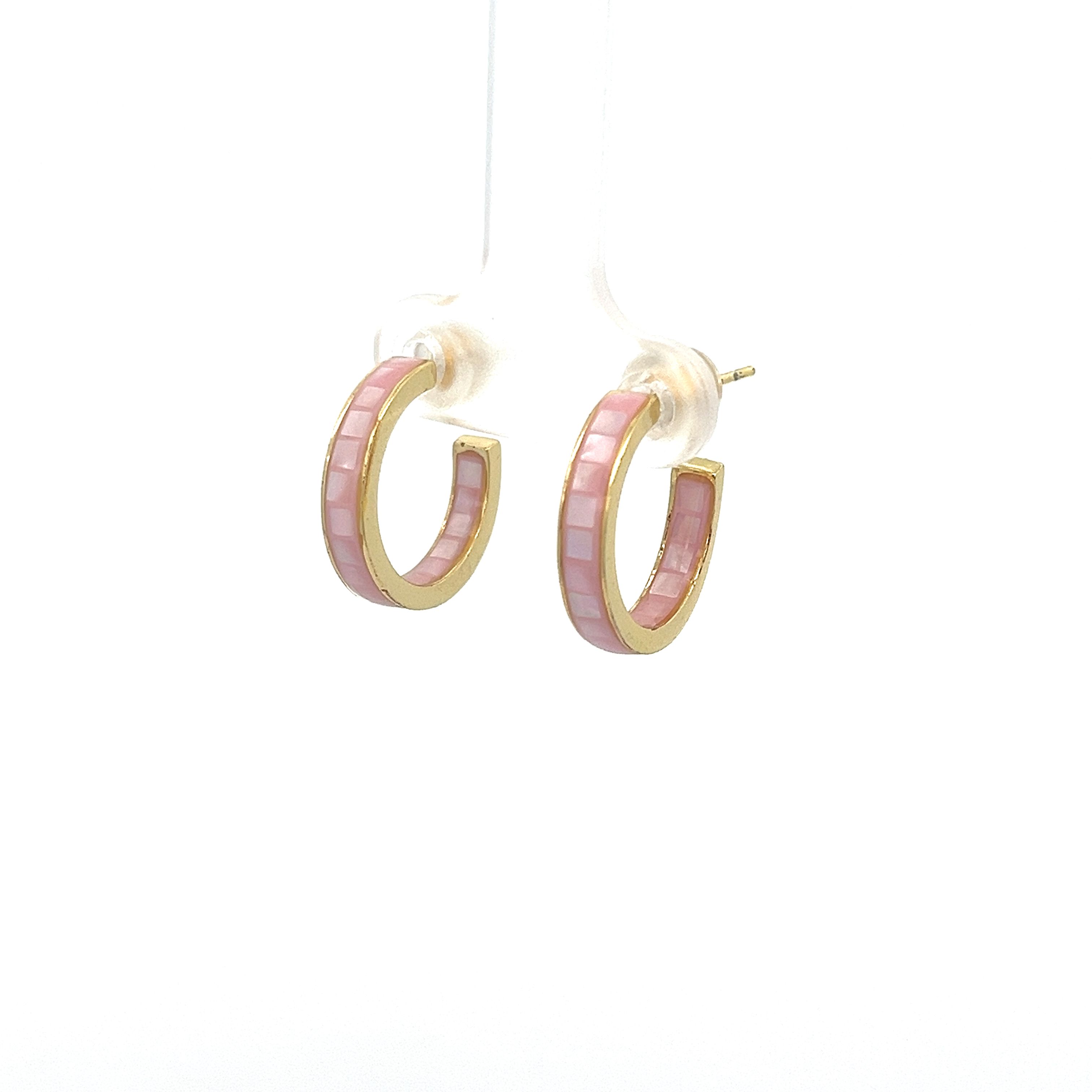 ENAMEL PATCH SQUARE SHELL EARRING