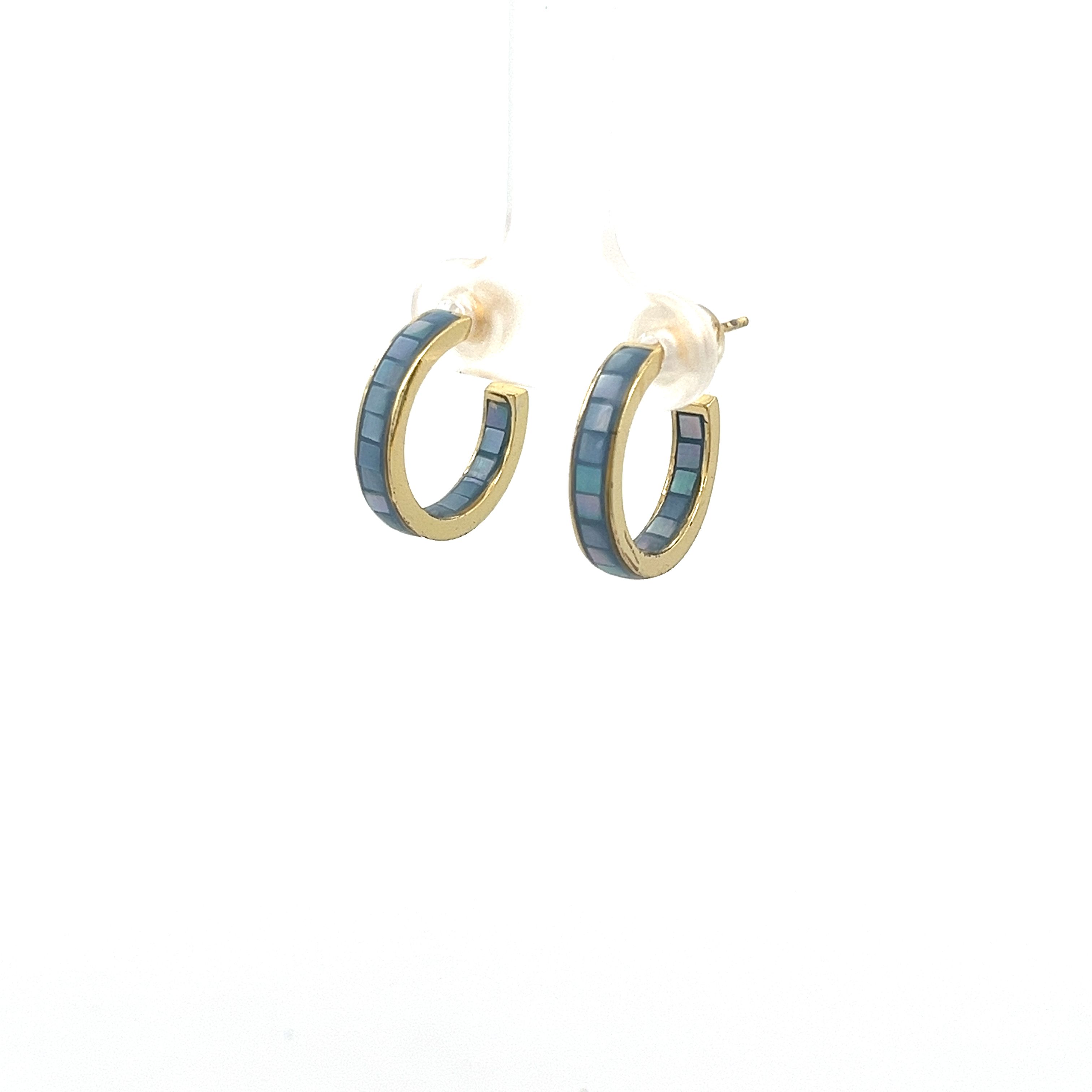 ENAMEL PATCH SQUARE SHELL EARRING