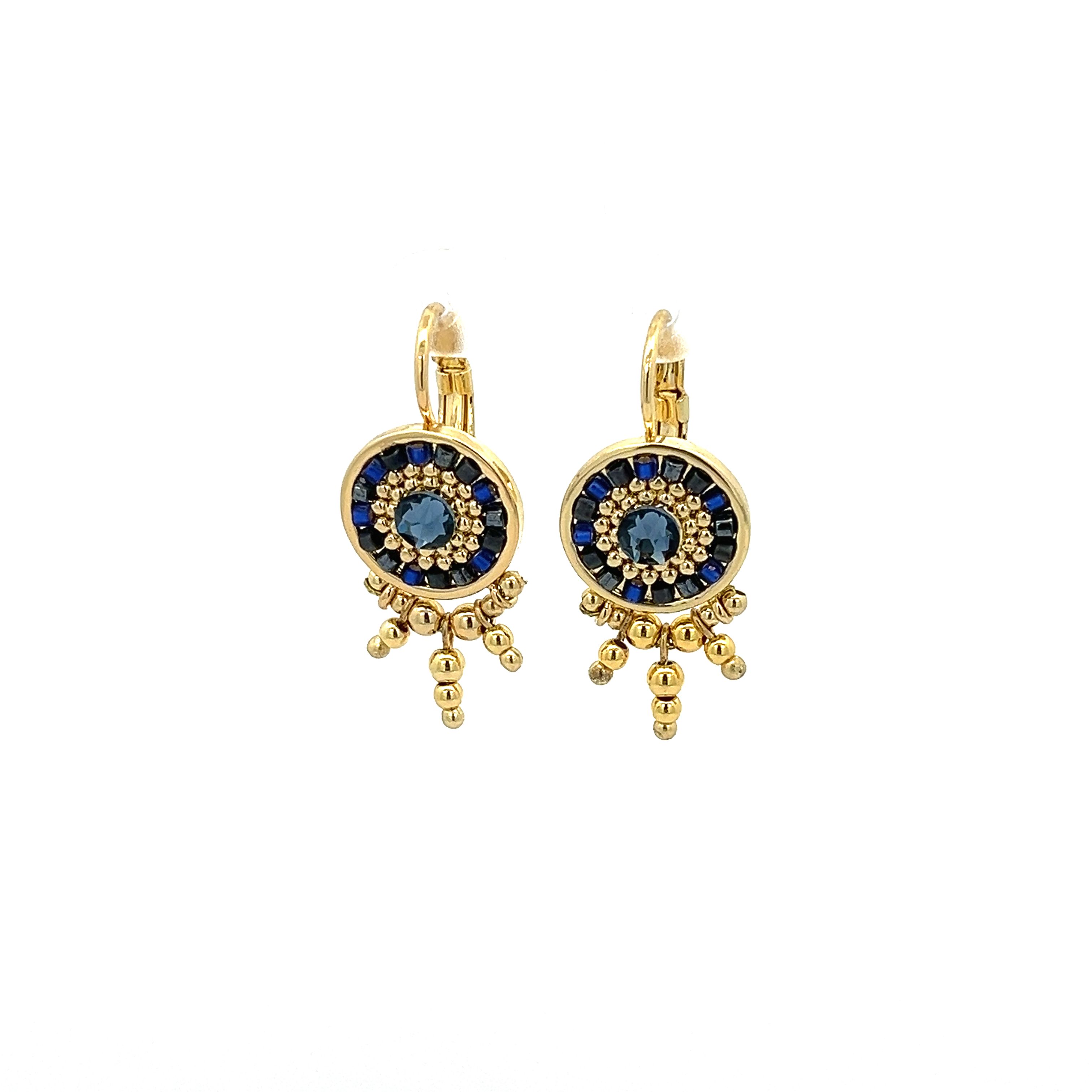 GLASS BEAD DANGLE TASSEL EARRING
