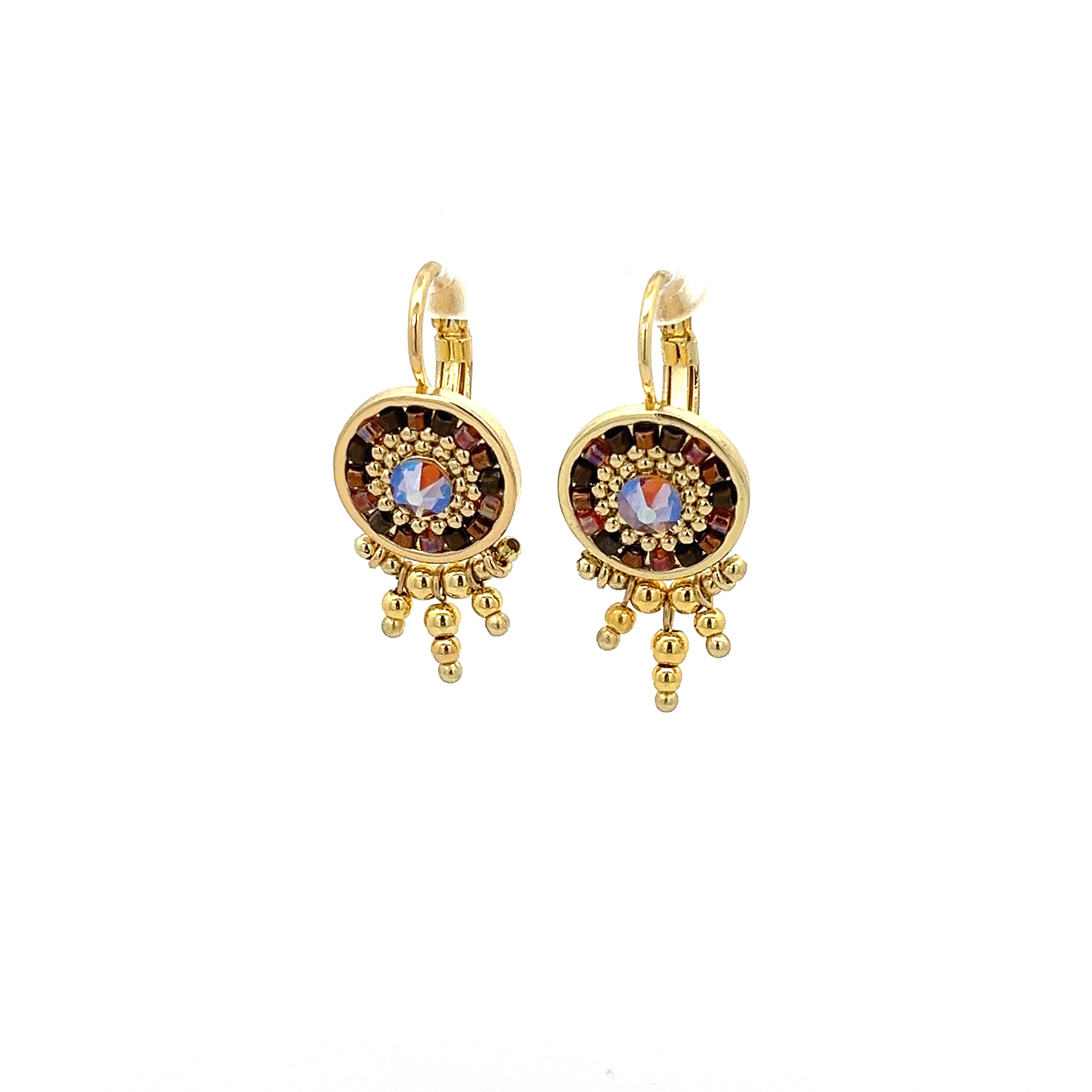GLASS BEAD DANGLE TASSEL EARRING