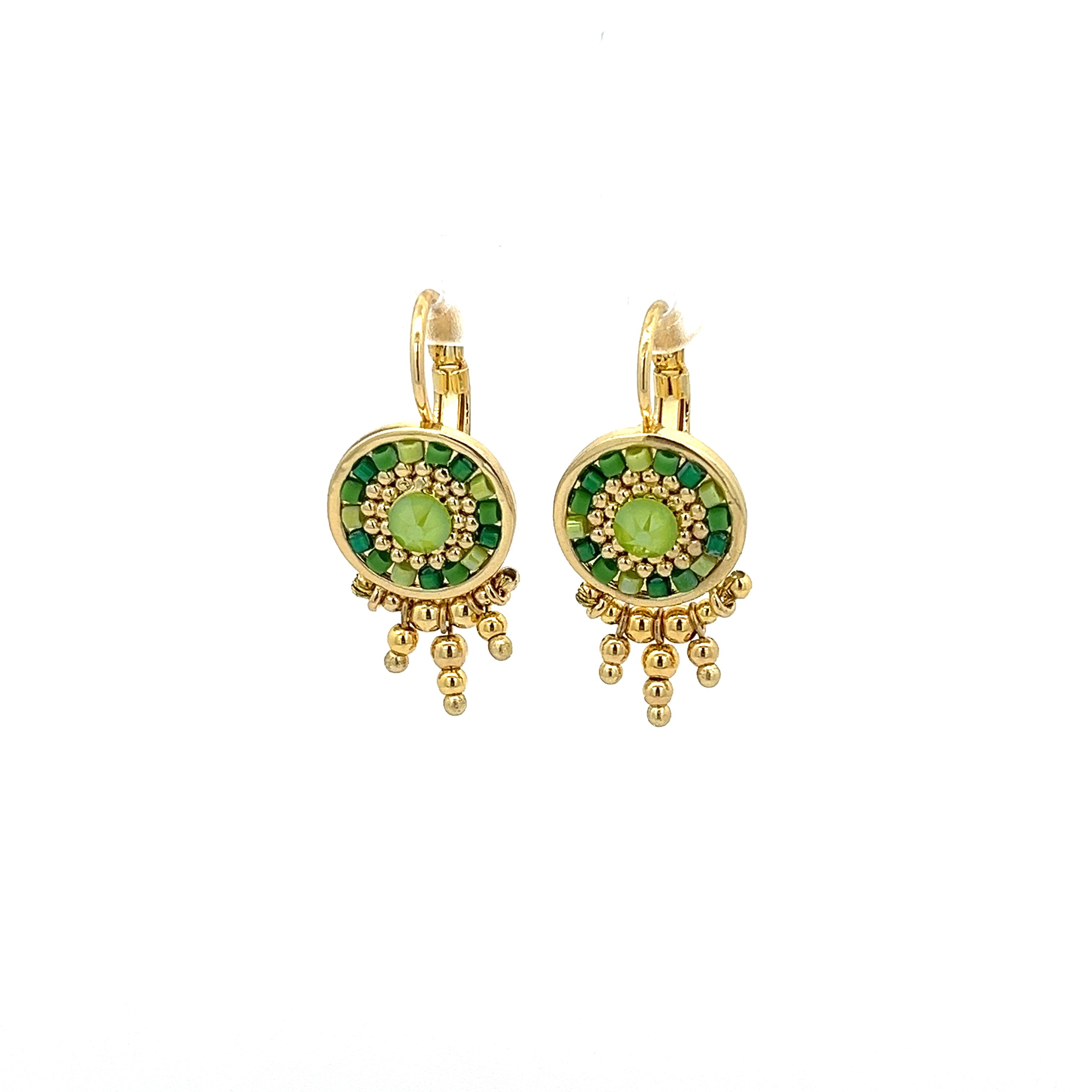 GLASS BEAD DANGLE TASSEL EARRING