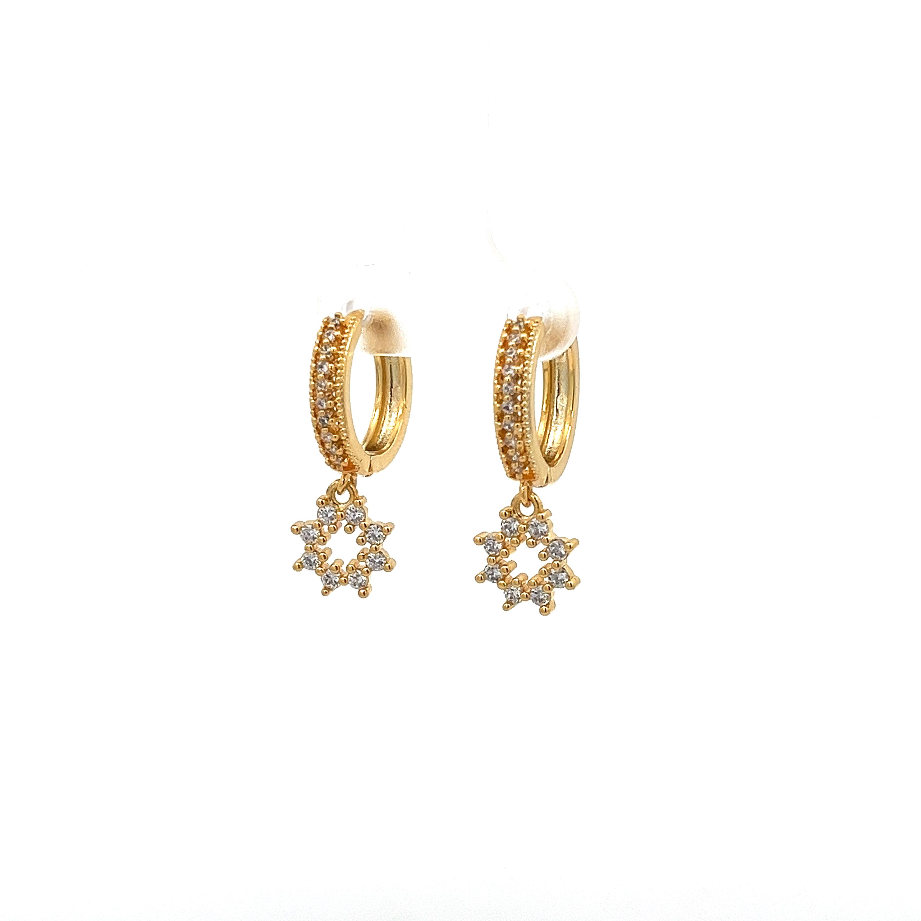 SNOWFLAKE DANGLE ZIRCONIA EARRING