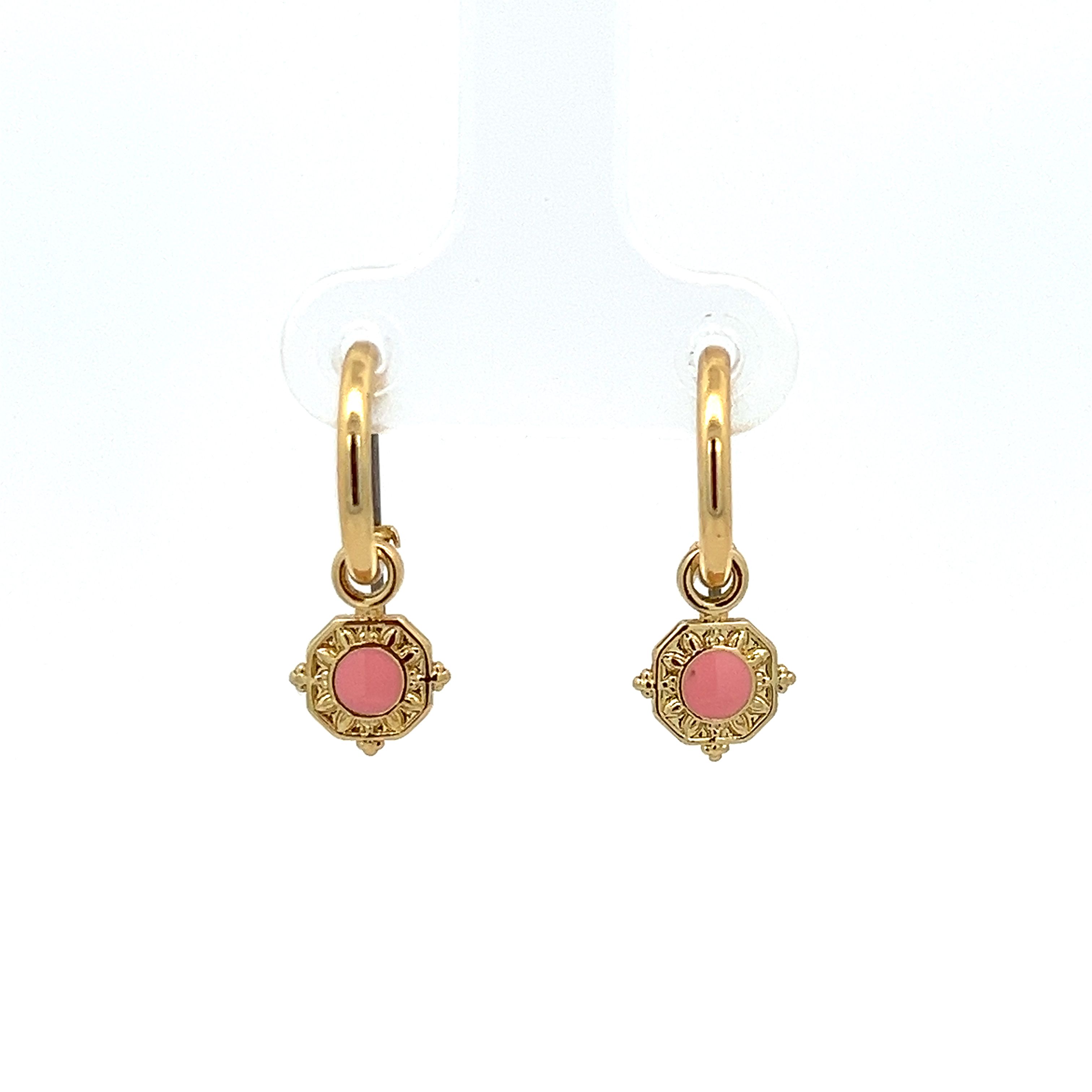 OCTAGON BALLET SLIPPER ENAMEL EARRING