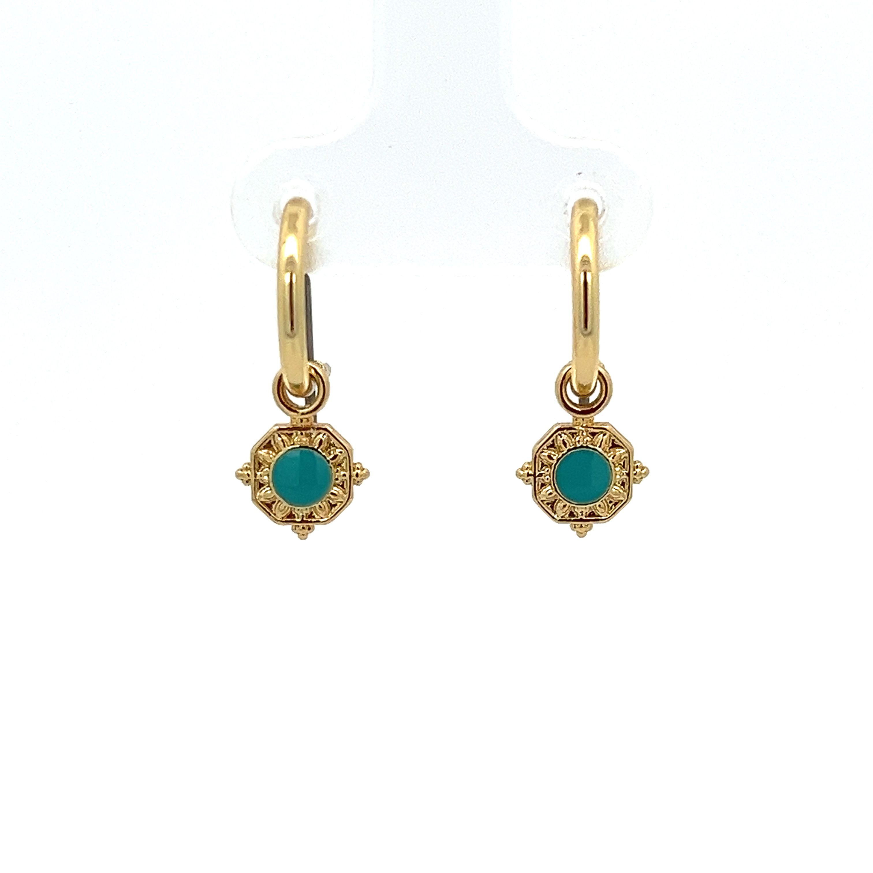 OCTAGON LIMPET SHELL ENAMEL EARRING