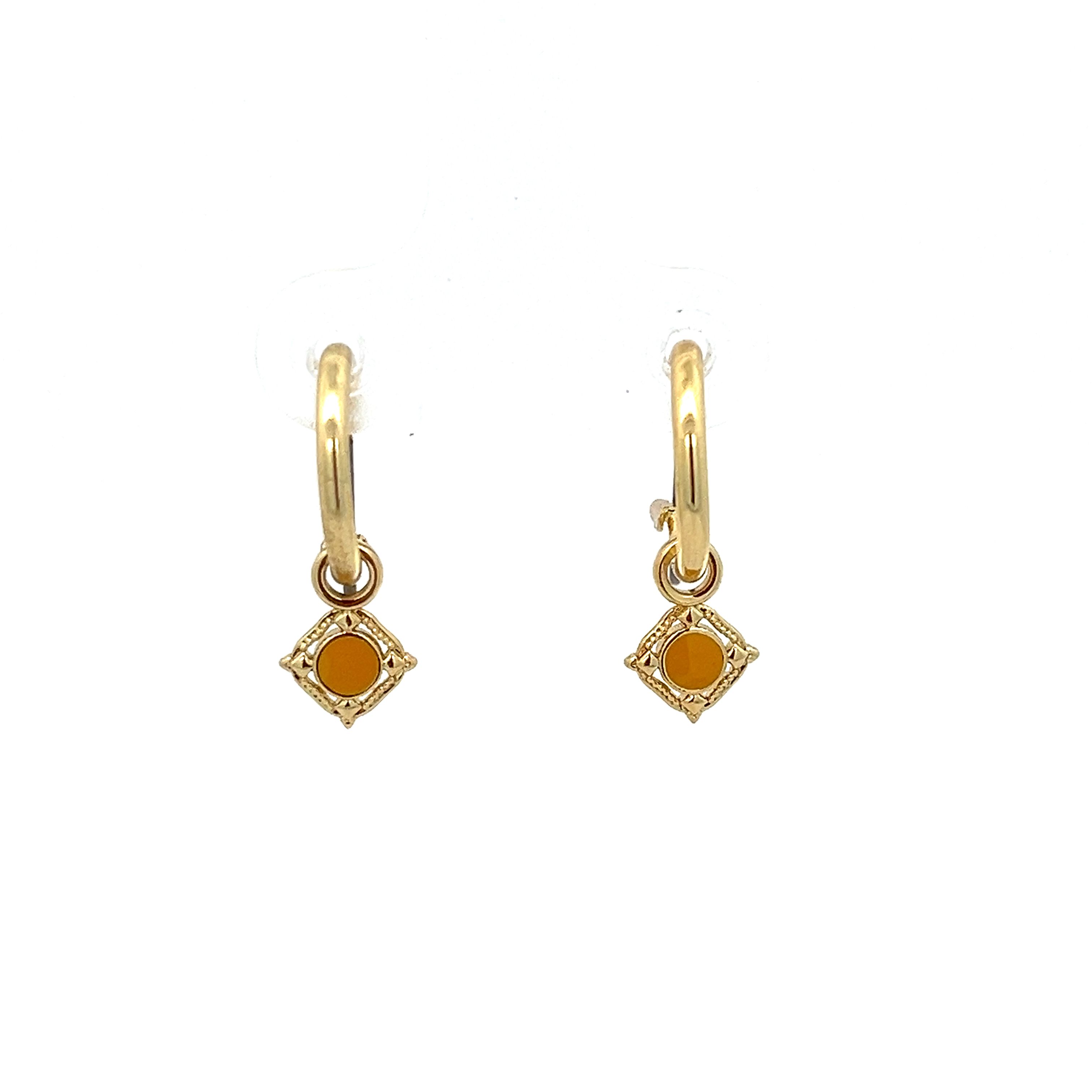 LOZENGE YELLOW  ENAMEL EARRING