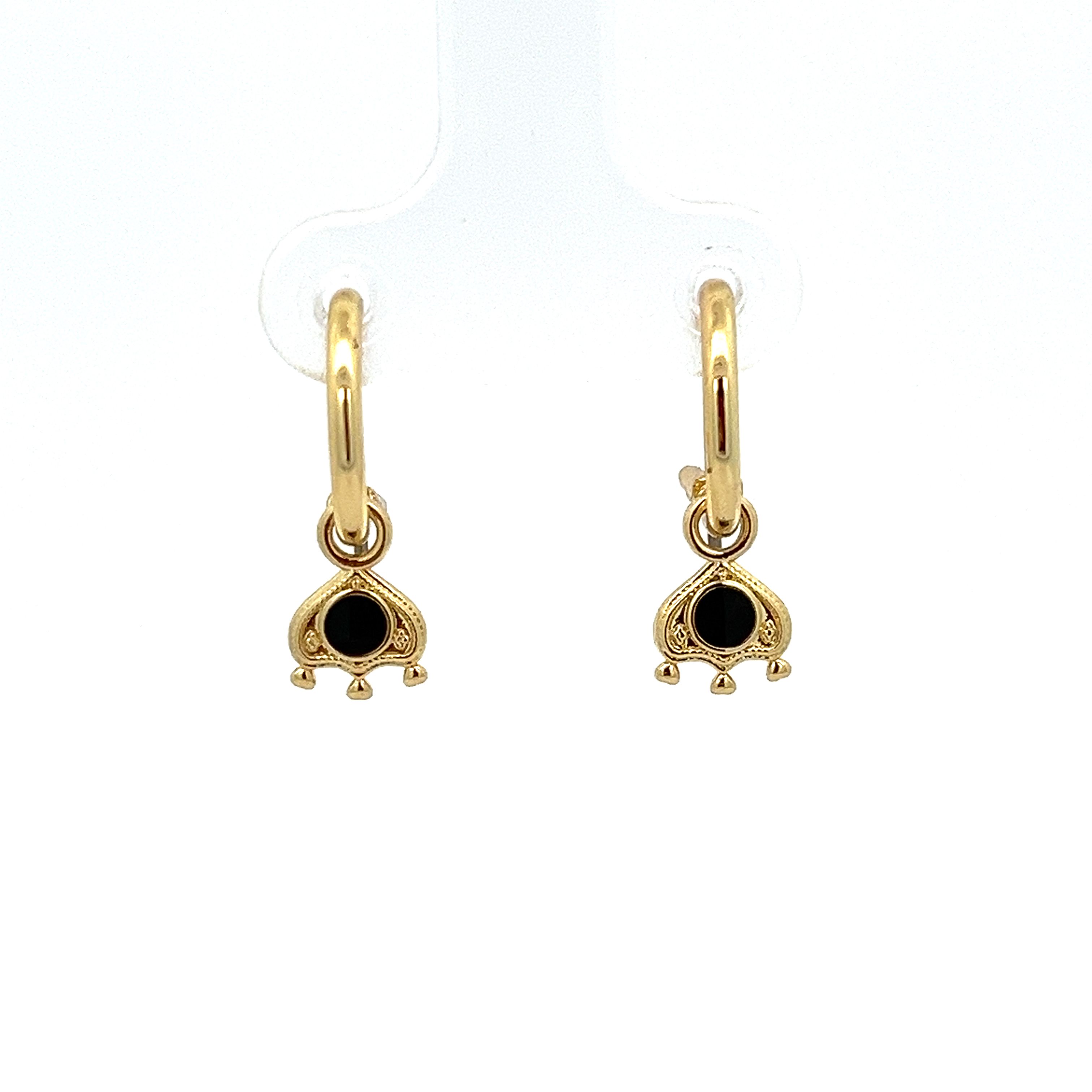 HEART BLACK ENAMEL EARRING