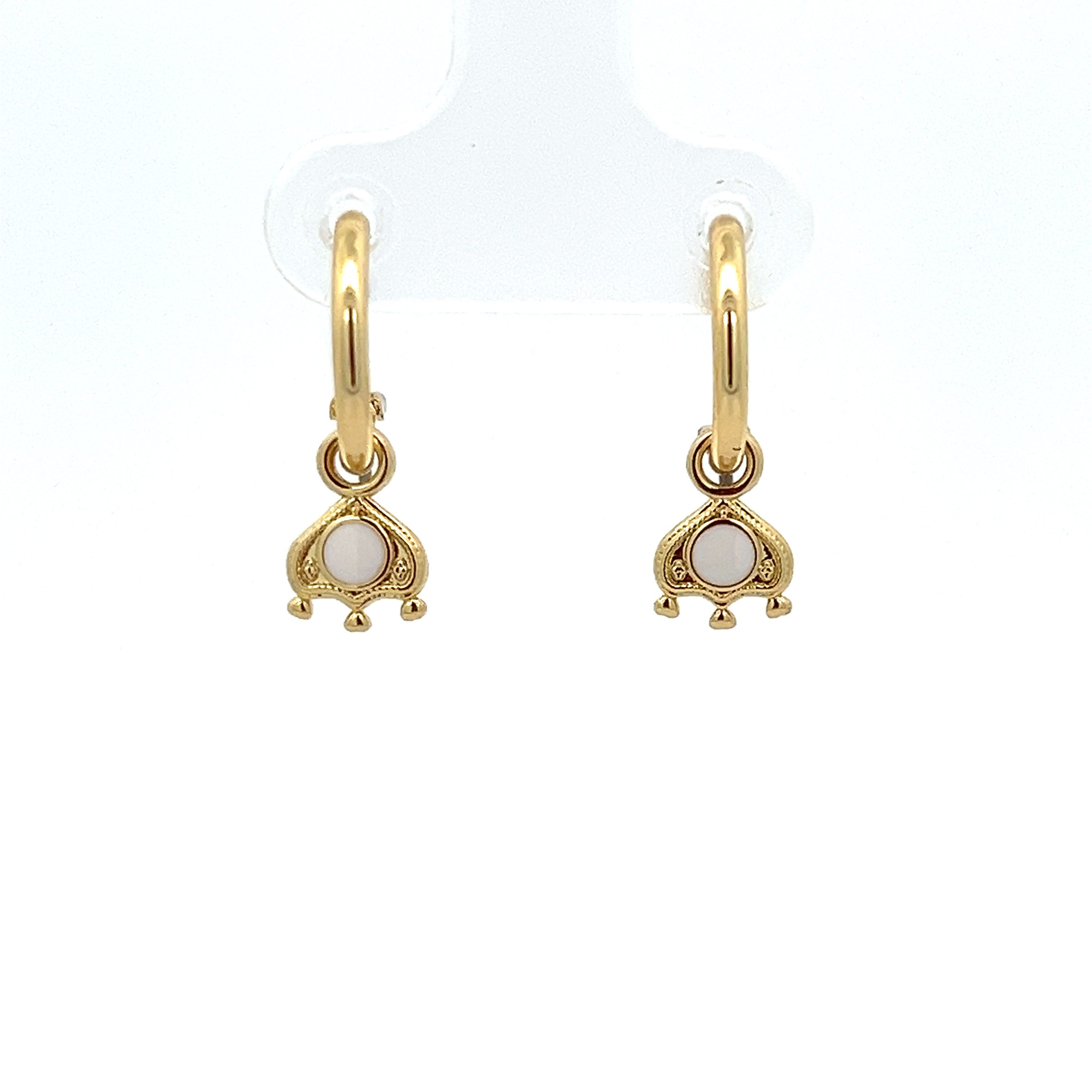 HEART WHITE ENAMEL EARRING