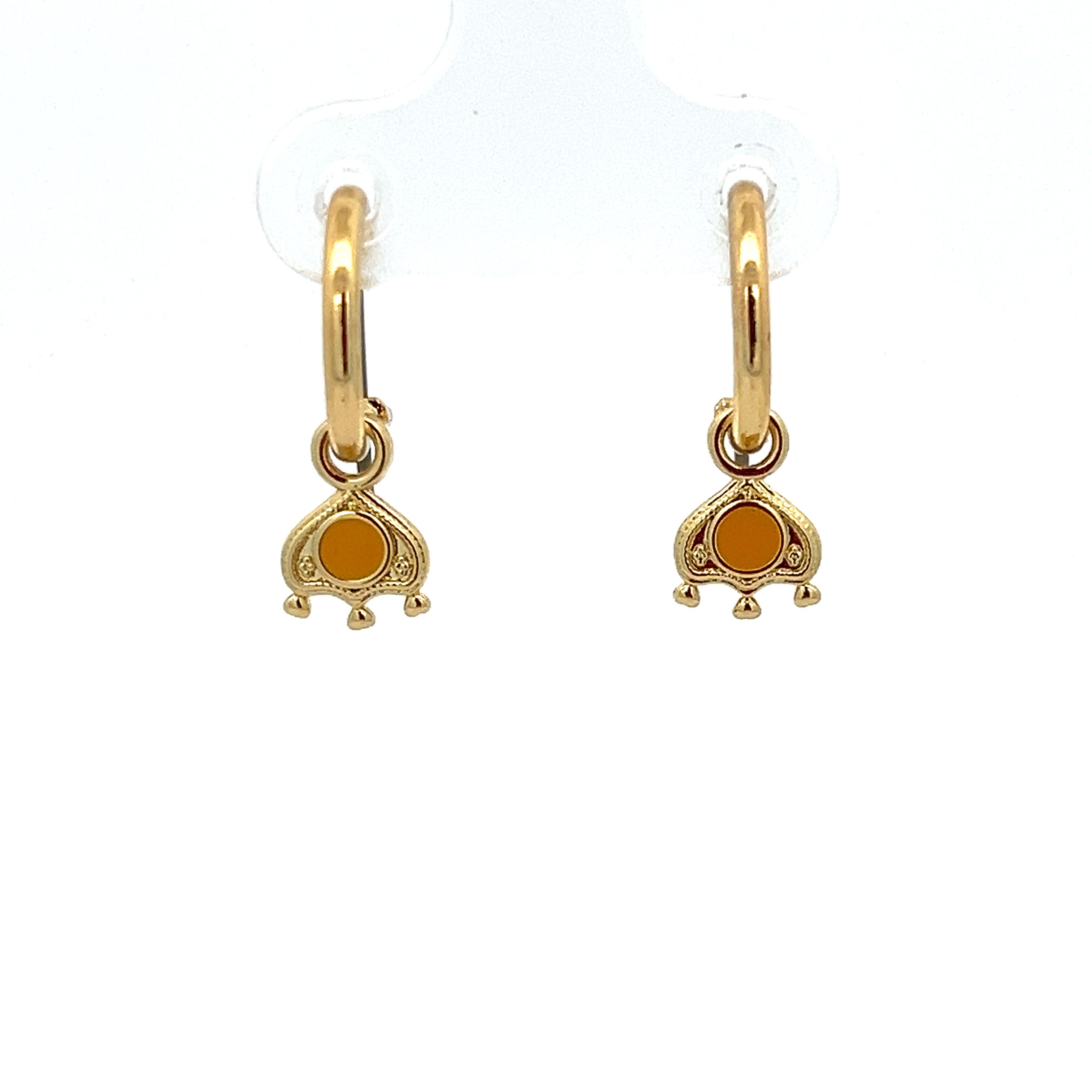 HEART YELLOW ENAMEL EARRING