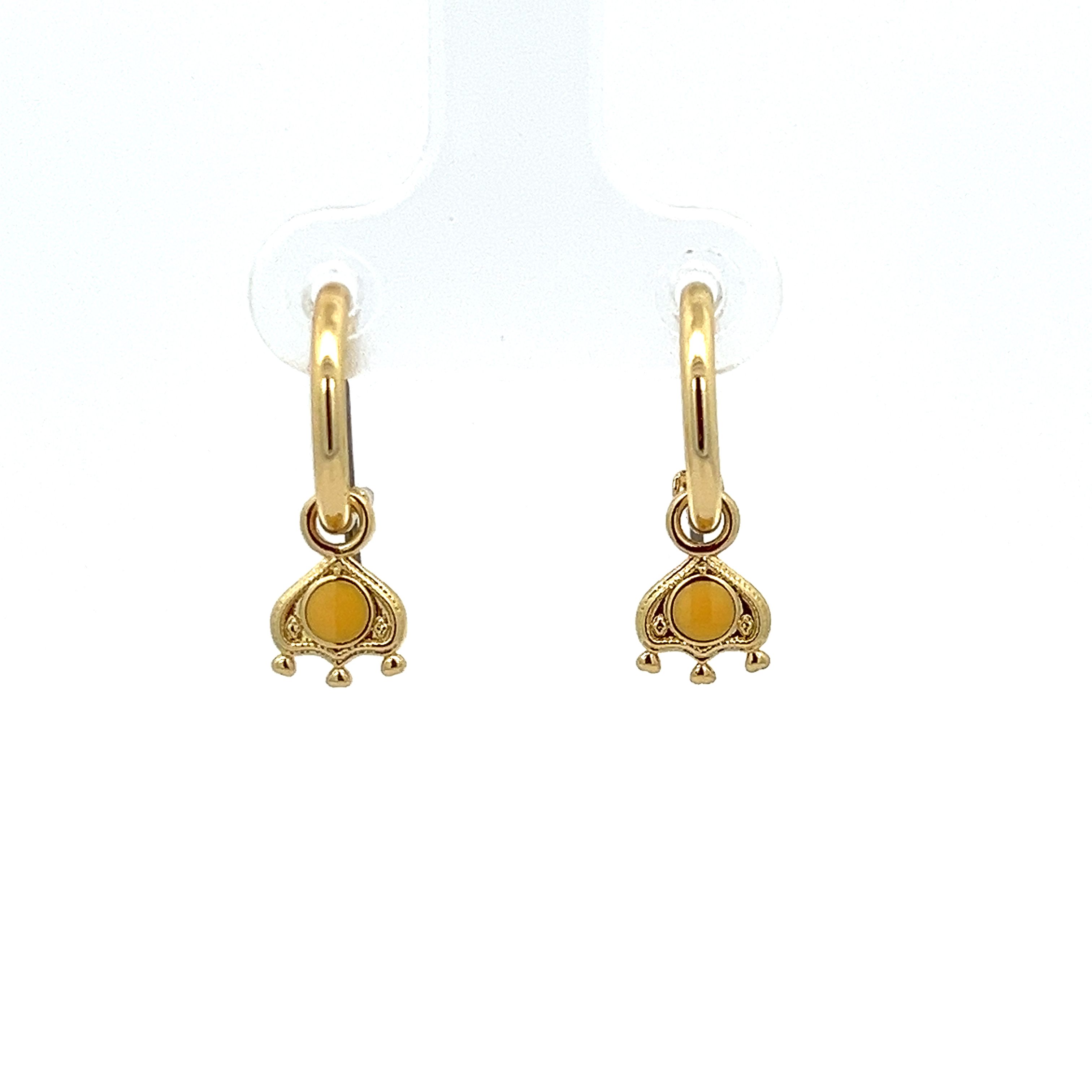 HEART BUTTERCUP ENAMEL EARRING