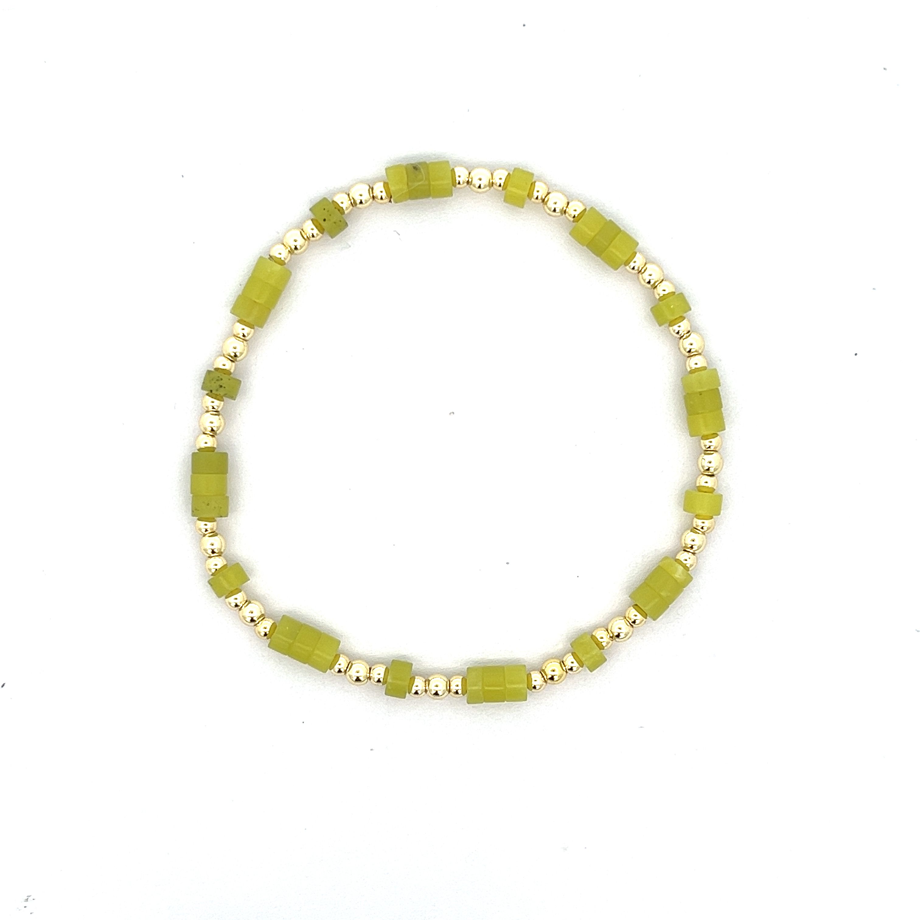 OLIVE GREEN SEMIPRECIOUS BRACELET			