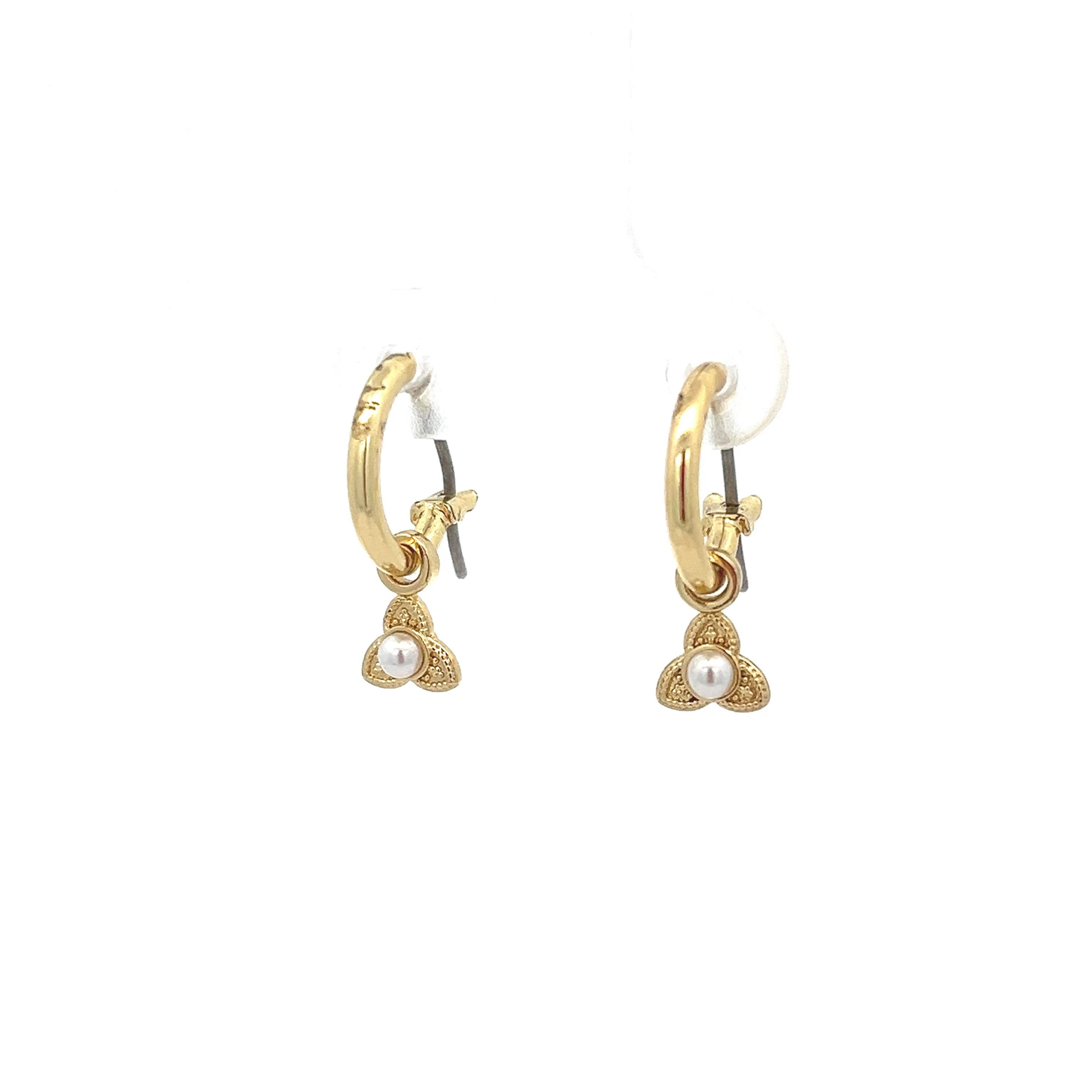 CLOVER FRESHWATER PEARL EARRING