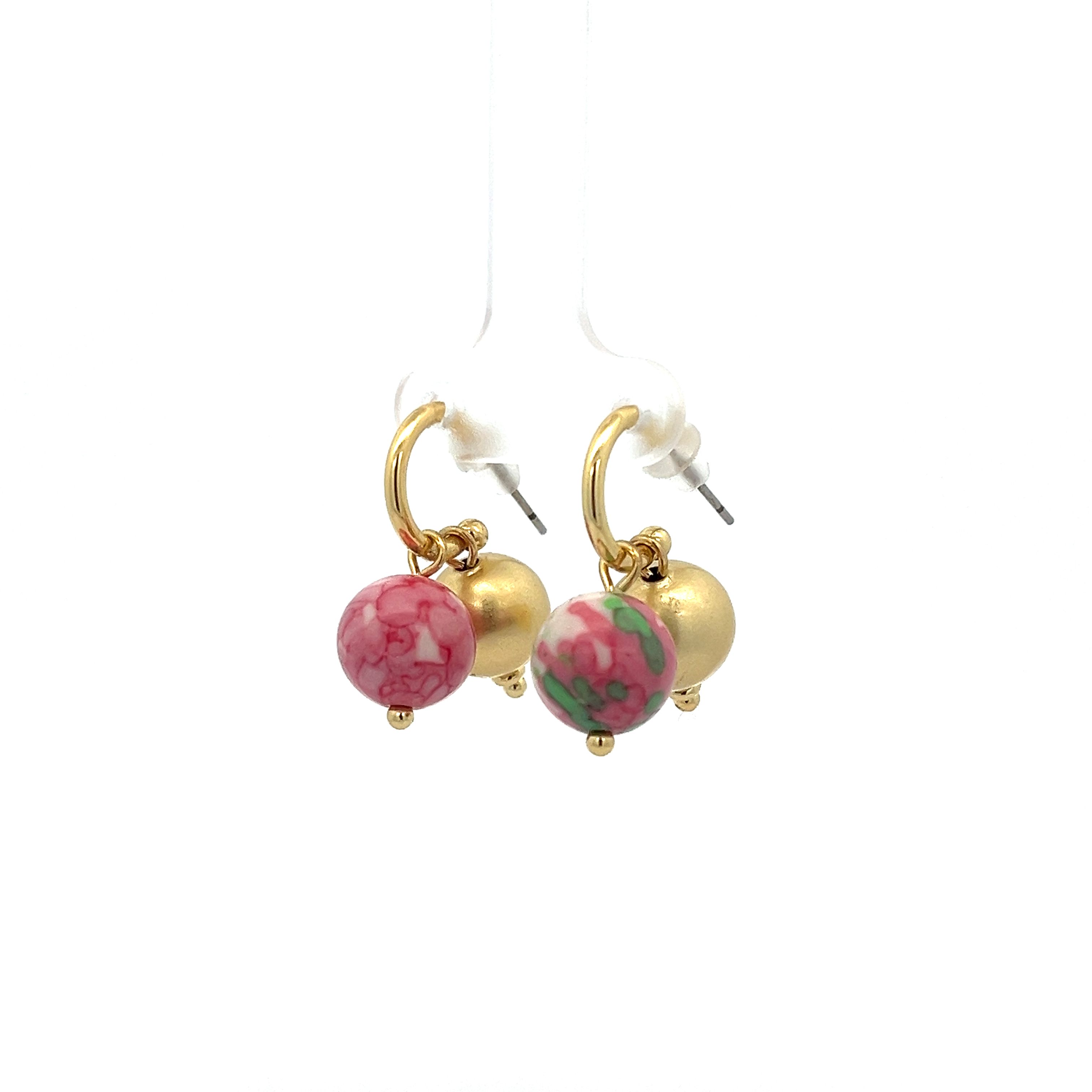 PINK RAIN COLOR STONE EARRING