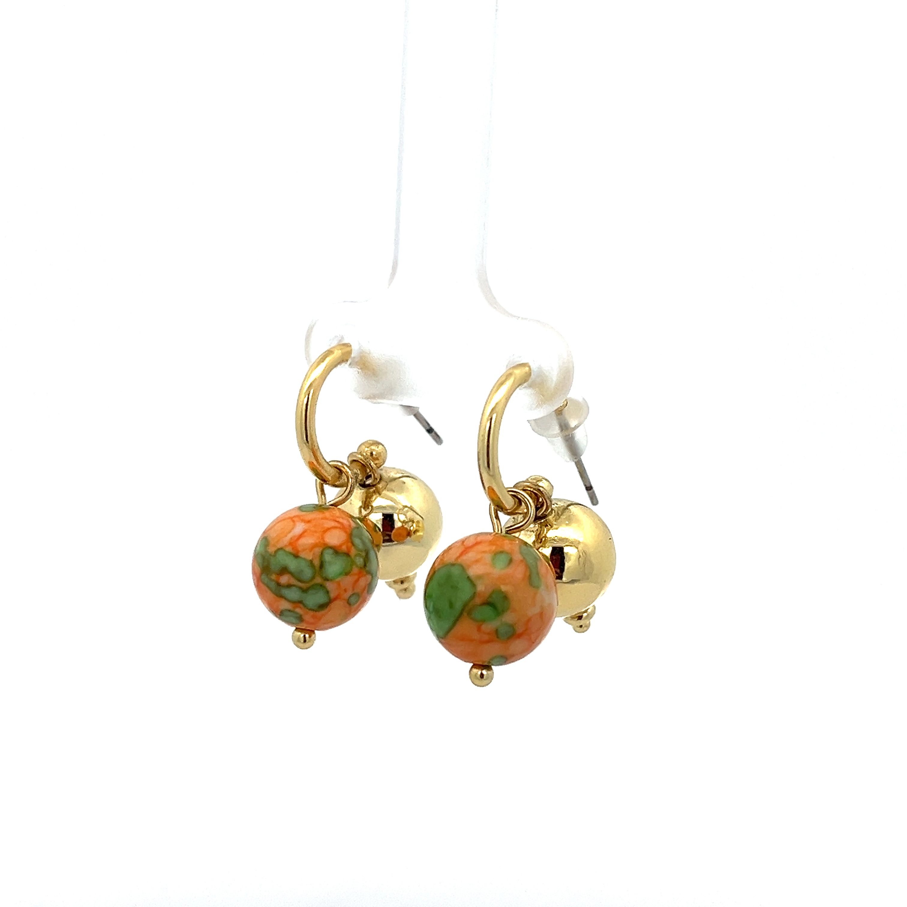ORANGE RAIN COLOR STONE EARRING