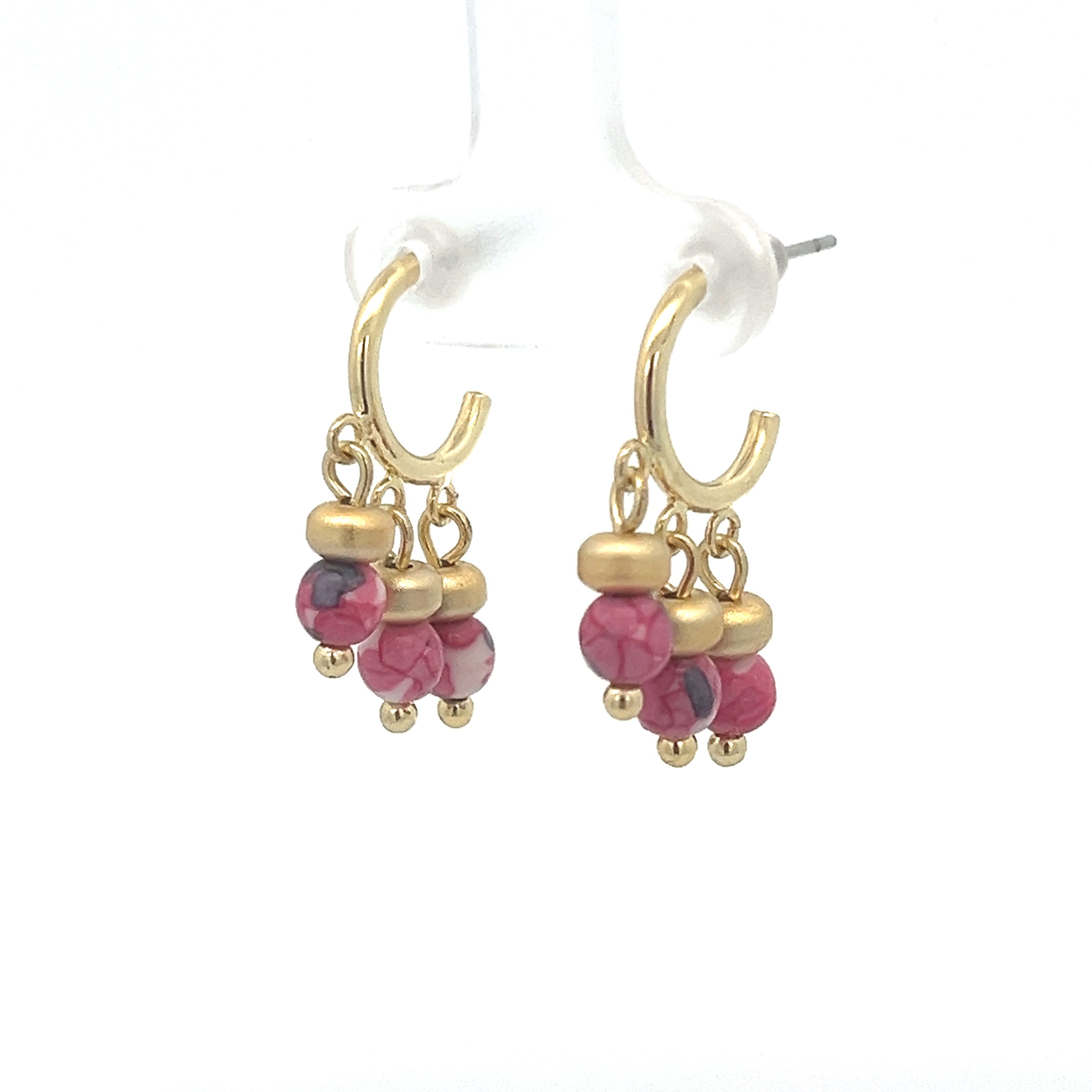 SYNTHETIC RAINBOW STONE EARRING