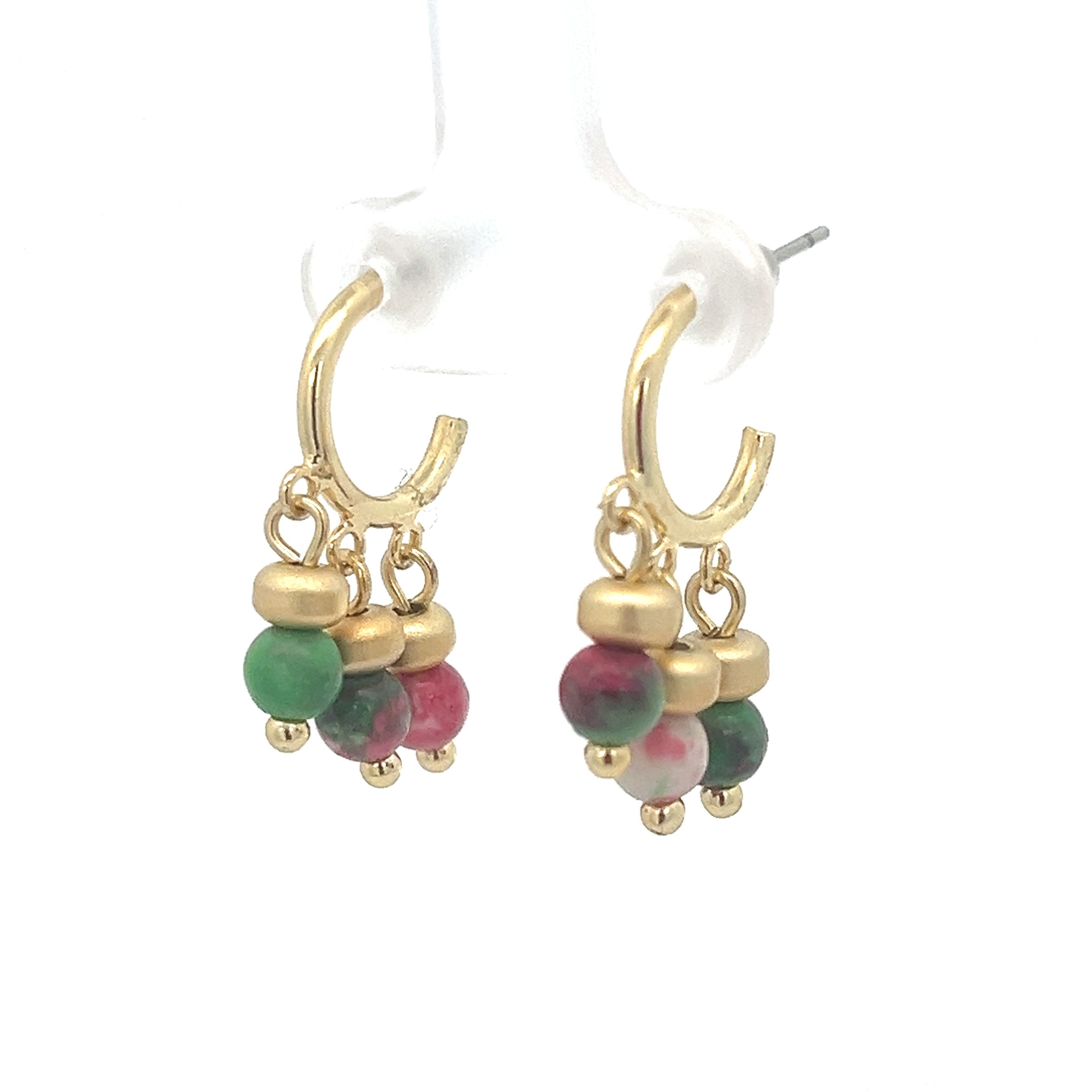 SYNTHETIC RAINBOW STONE EARRING