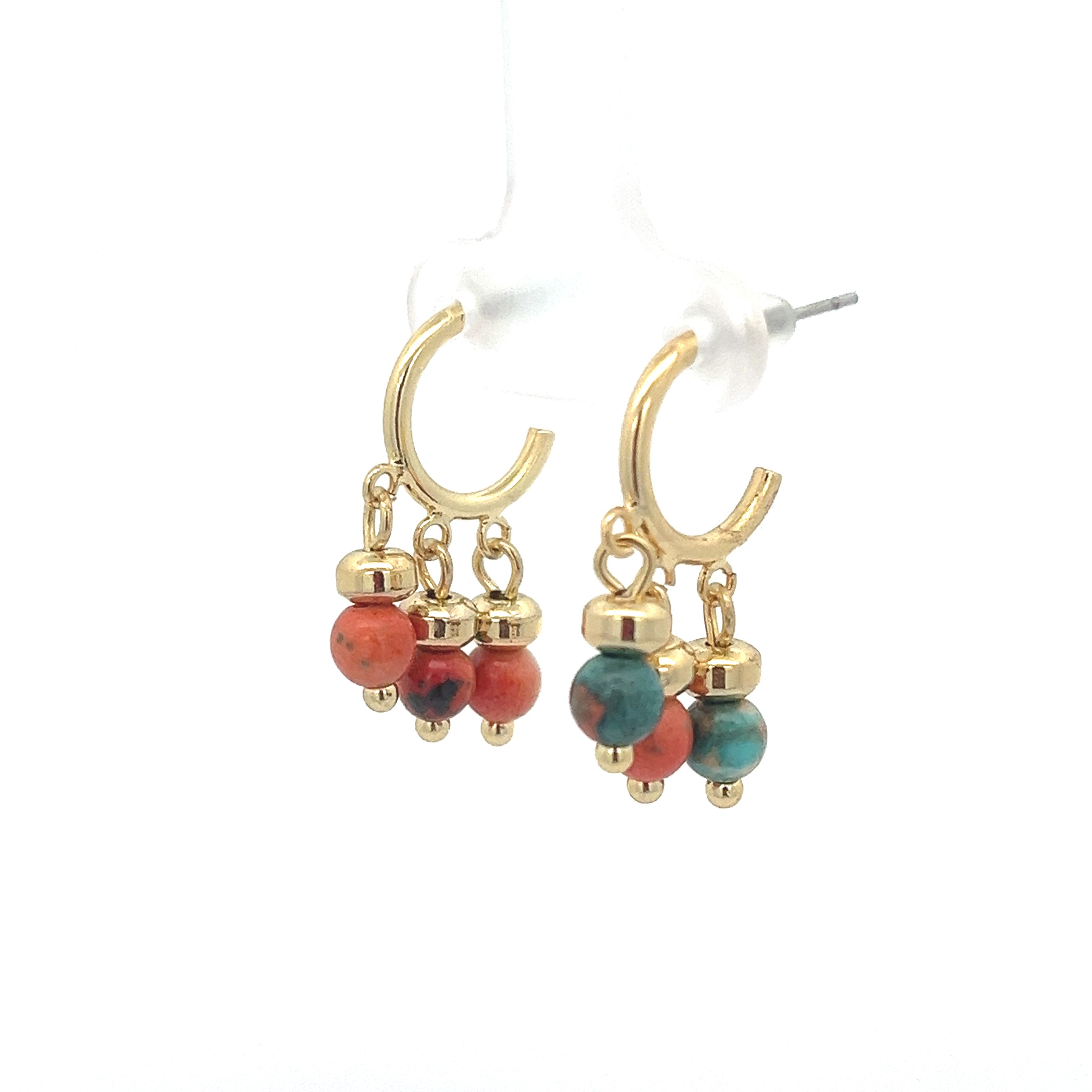 SYNTHETIC RAINBOW STONE EARRING