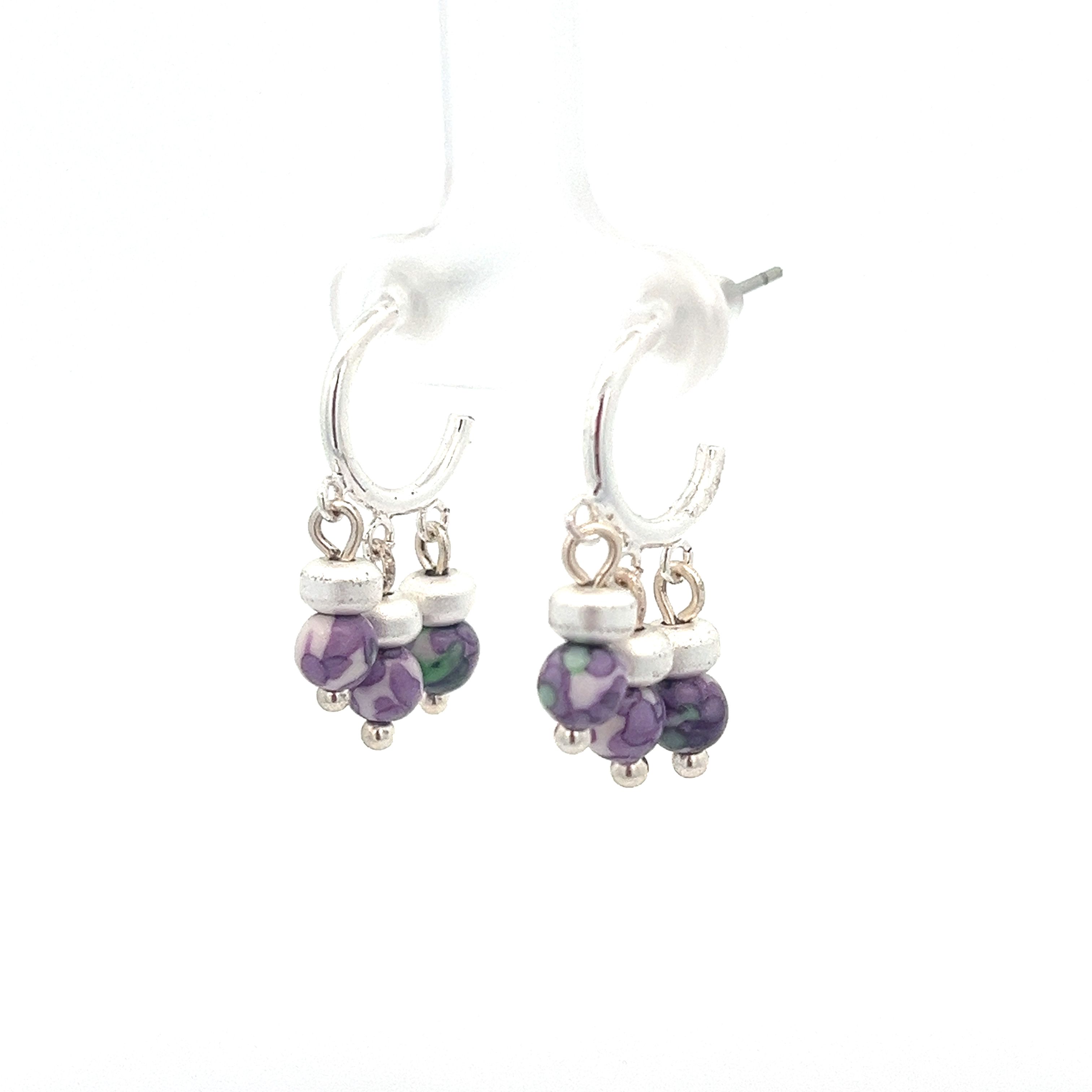 SYNTHETIC RAINBOW STONE EARRING