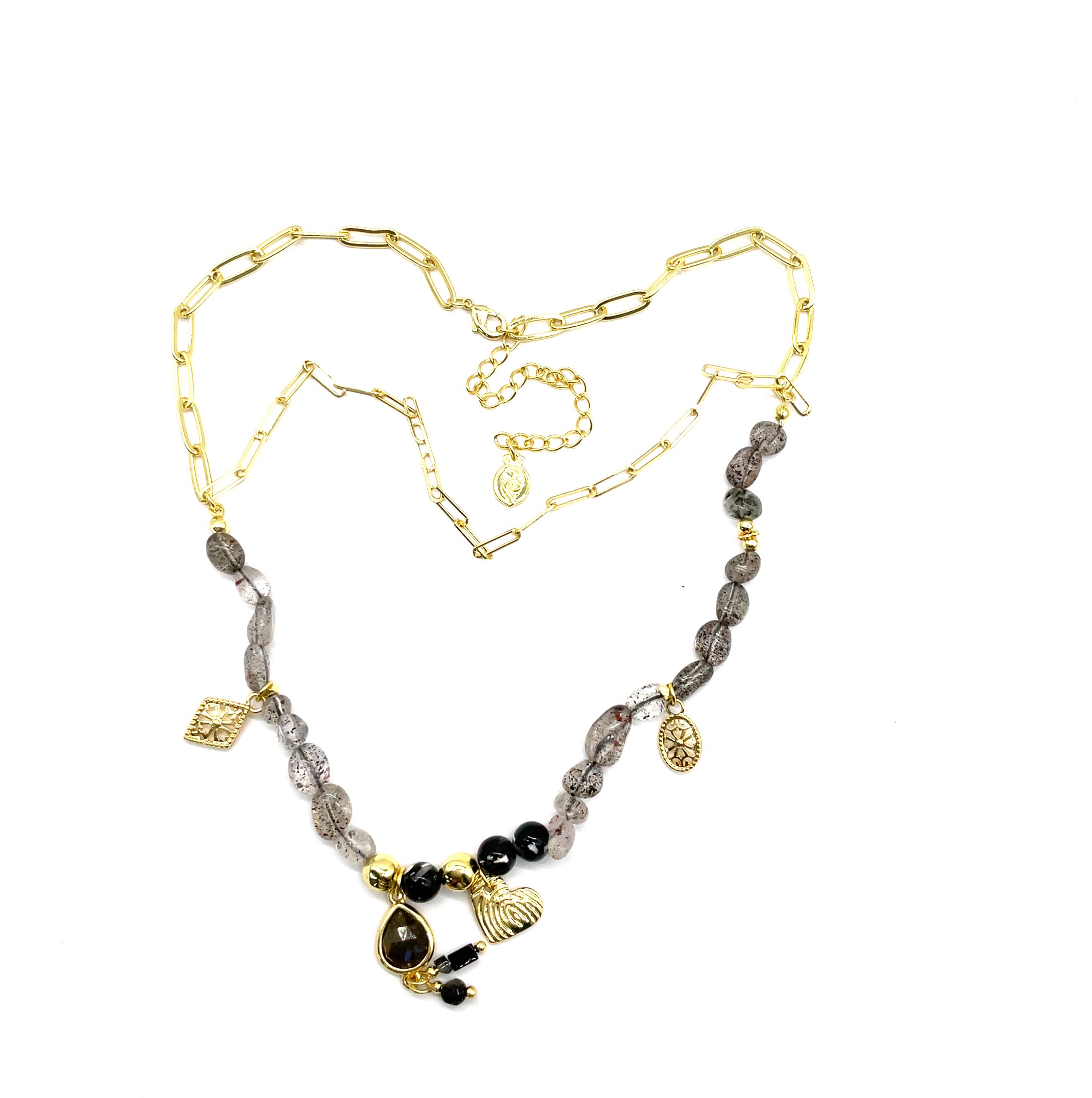 SHELL PINE ROUND BEADS NATURAL STONE DOUBLE LAYERS NECKLACE