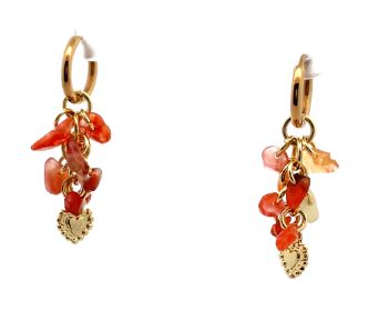 RED AGATE GRAVEL EARRINGS