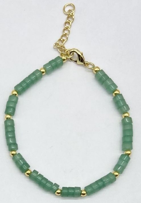 CLEAR GREEN AVENTURINES ANKLET 