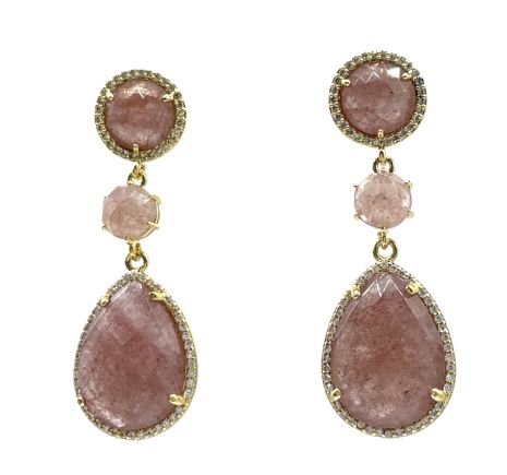 STRAWBERRY QUARTZ EARRINGS