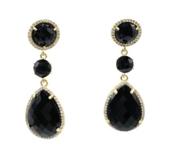 BLACK SPINEL EARRINGS
