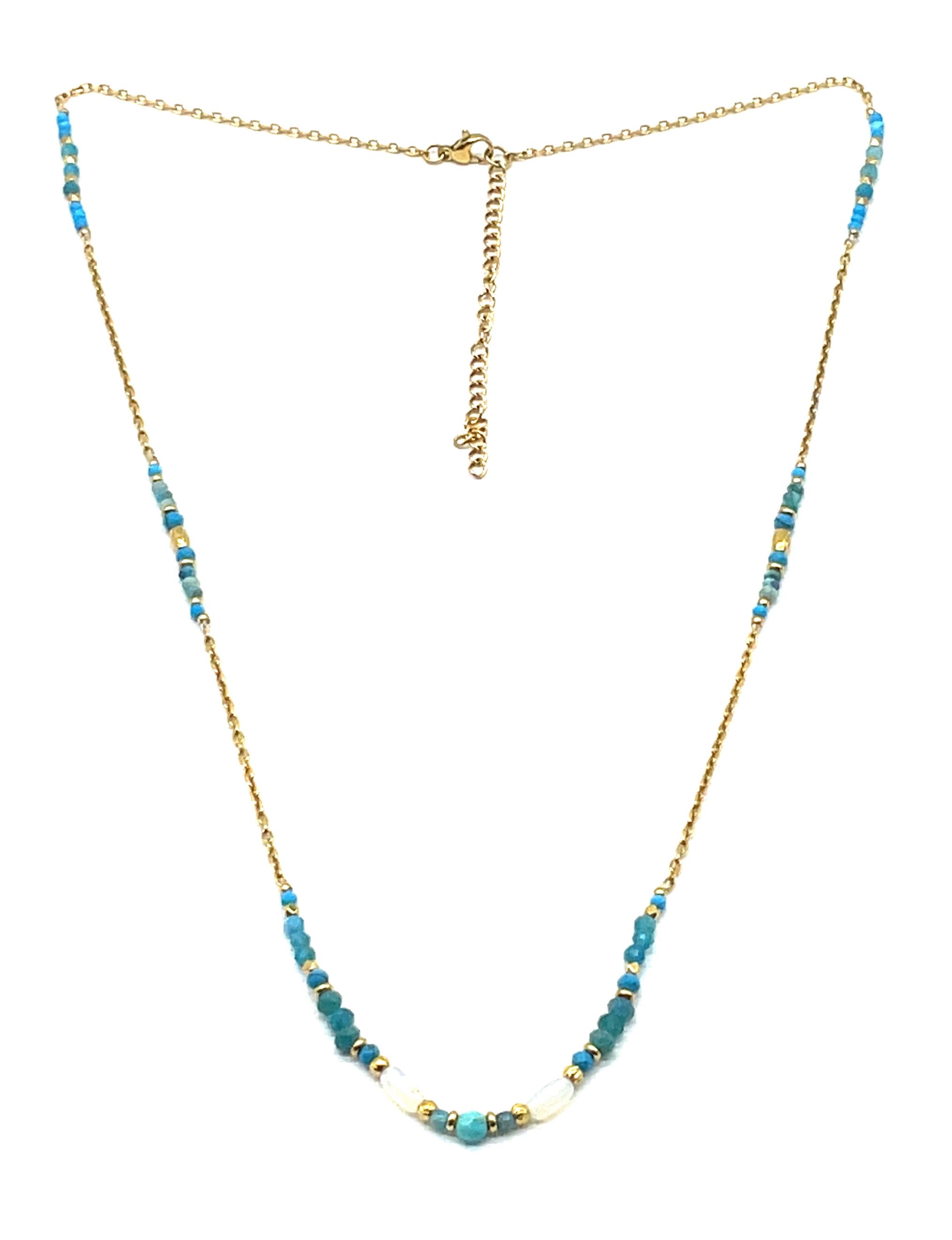 BLUE TURQUOISES CHAIN NECKLACE 