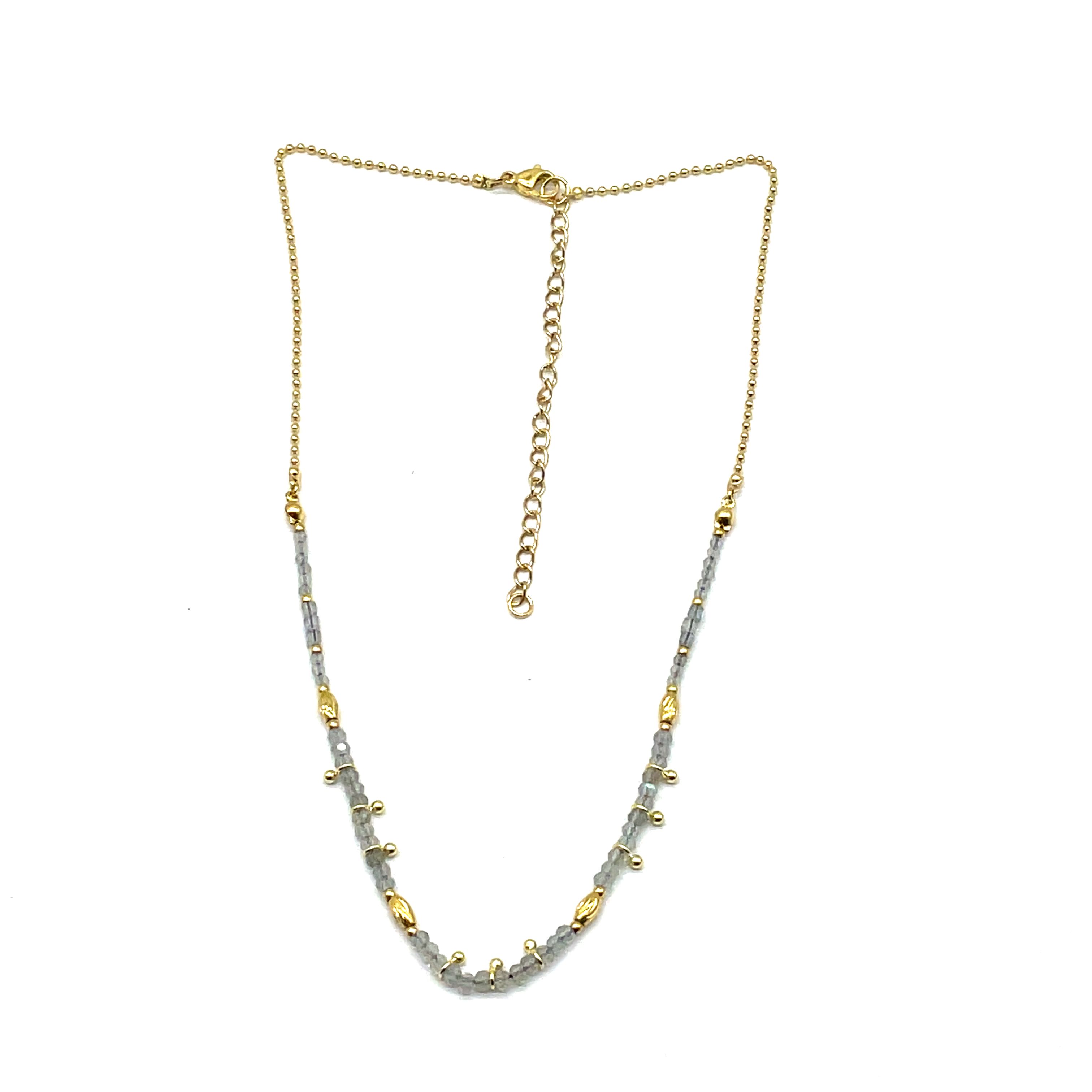 LABRADORITE BEADS NECKLACE 