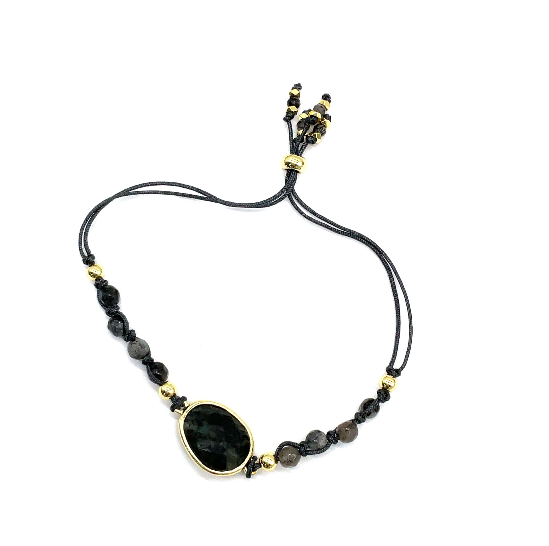 BLACK-HAIRED CRYSTALJADE THREAD BRACELET