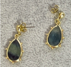 COPPER CLAD TEARDROP NATURAL STONE EARRINGS