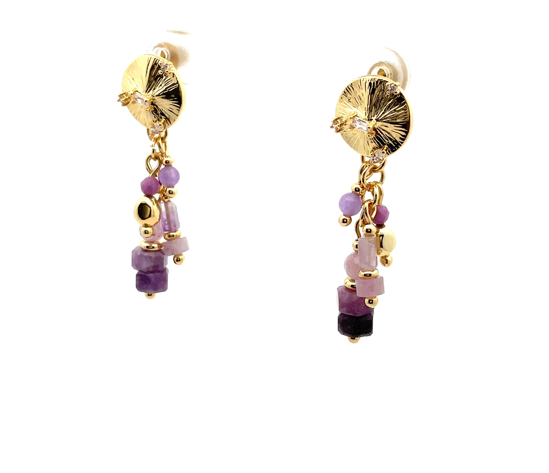 LIGHT AMETHYST RECTANGULAR EARRINGS