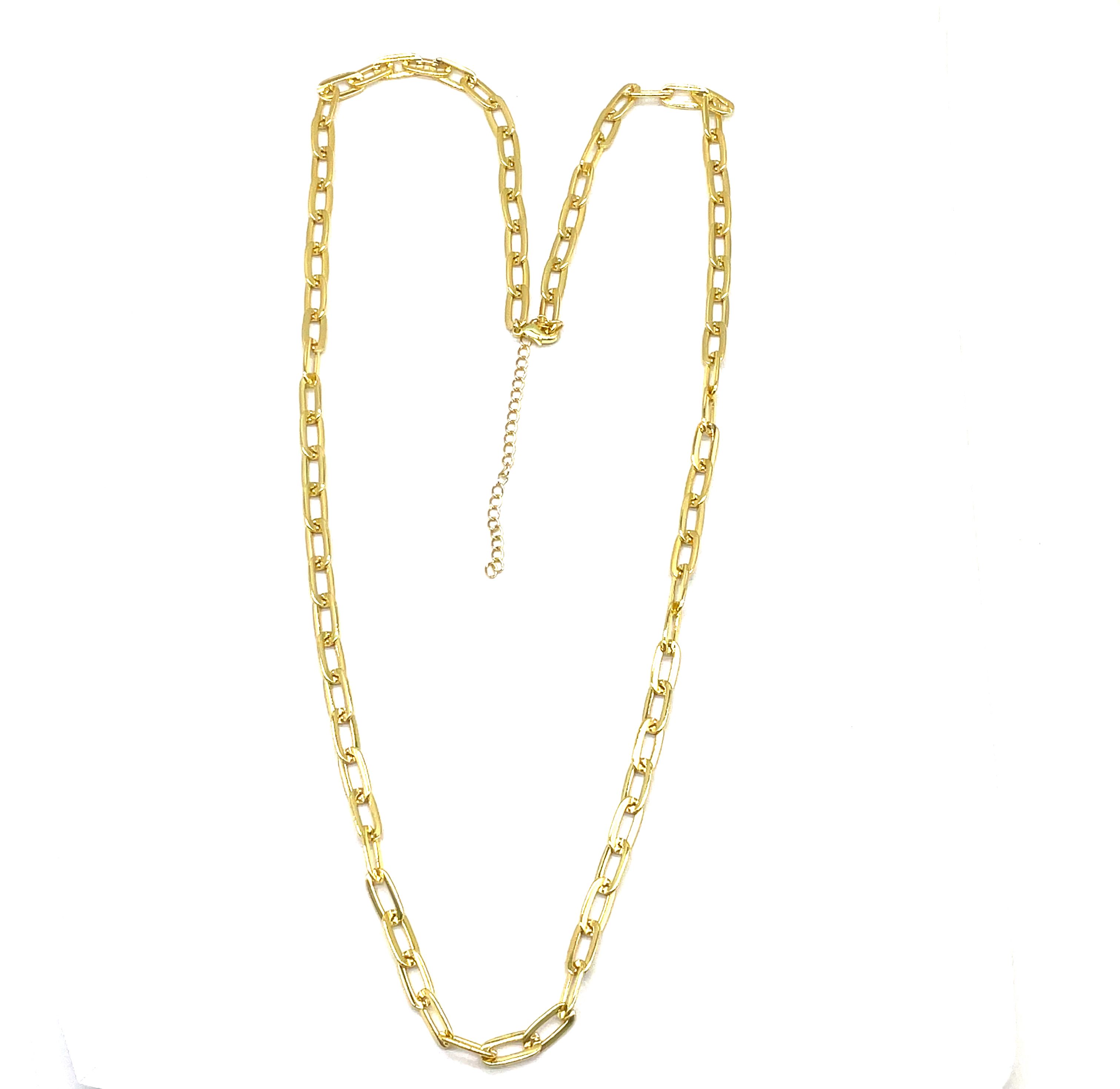 FLAT WIRE OVAL CHAIN NECKLACE