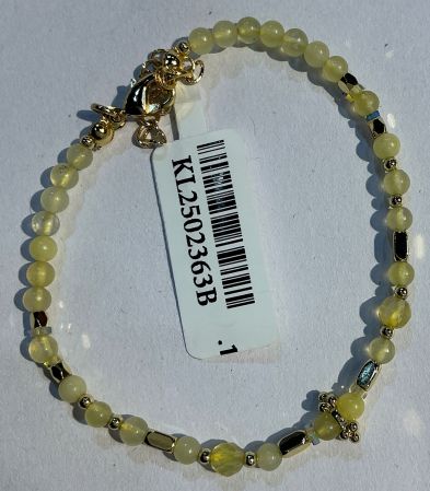 CITRINE NATURAL STONE ROUND BEADS BRACELET