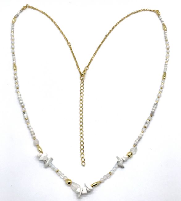 BL CHAIN WHITE TURQUOISES NECKLACE