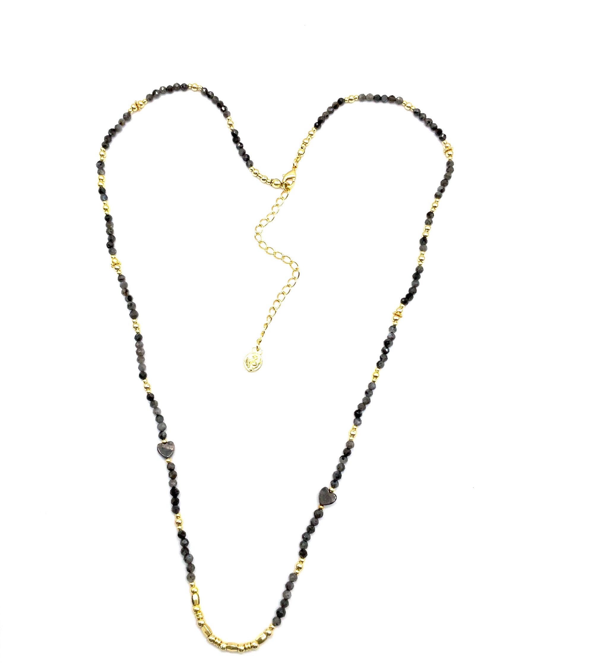DARK LABRADORITE BEADS NECKLACE