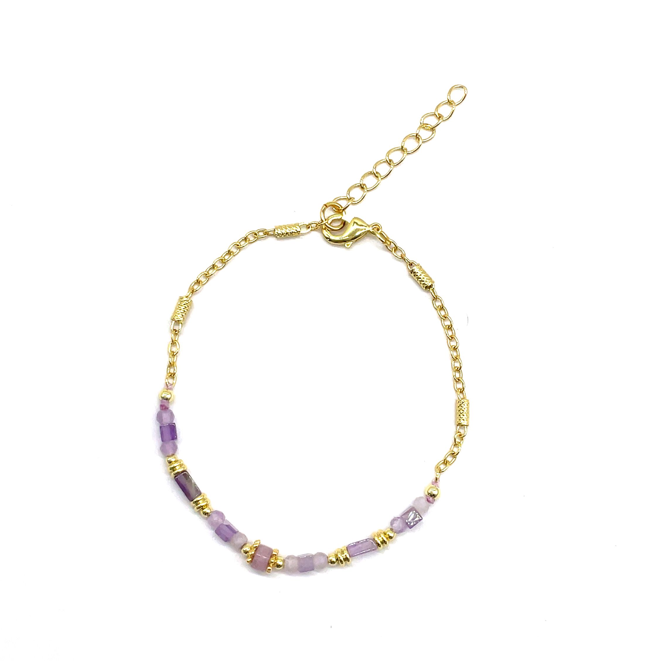 LIGHT AMETHYSTS FLOWER TUBE O-SHAPED BRACELET