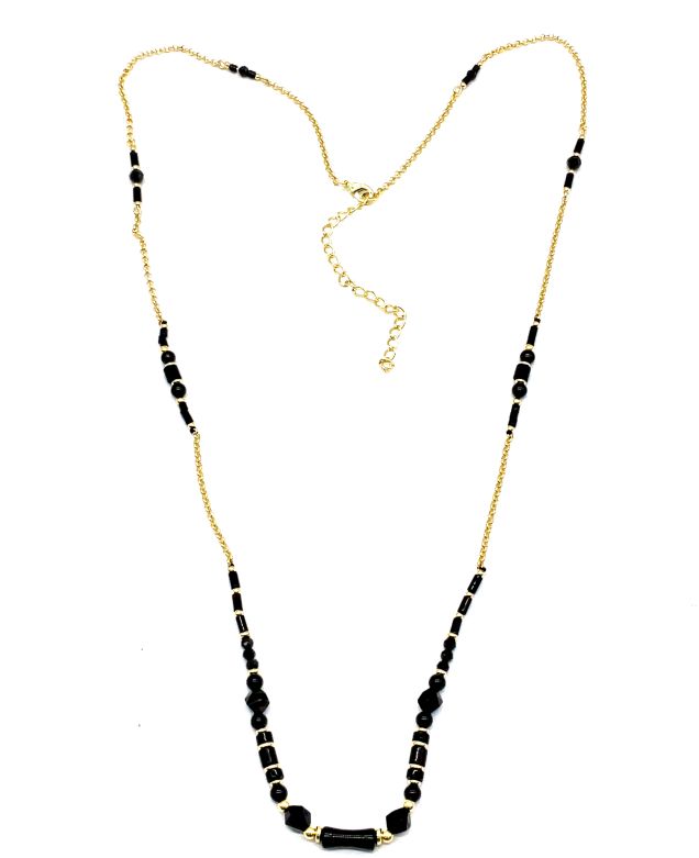 BL CHAIN BLACK SPINELS NECKLACE 