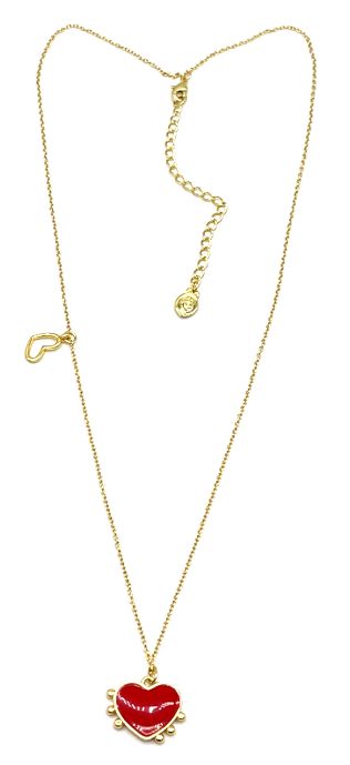 RED HEART O-SHAPED CHAIN NECKLACE 