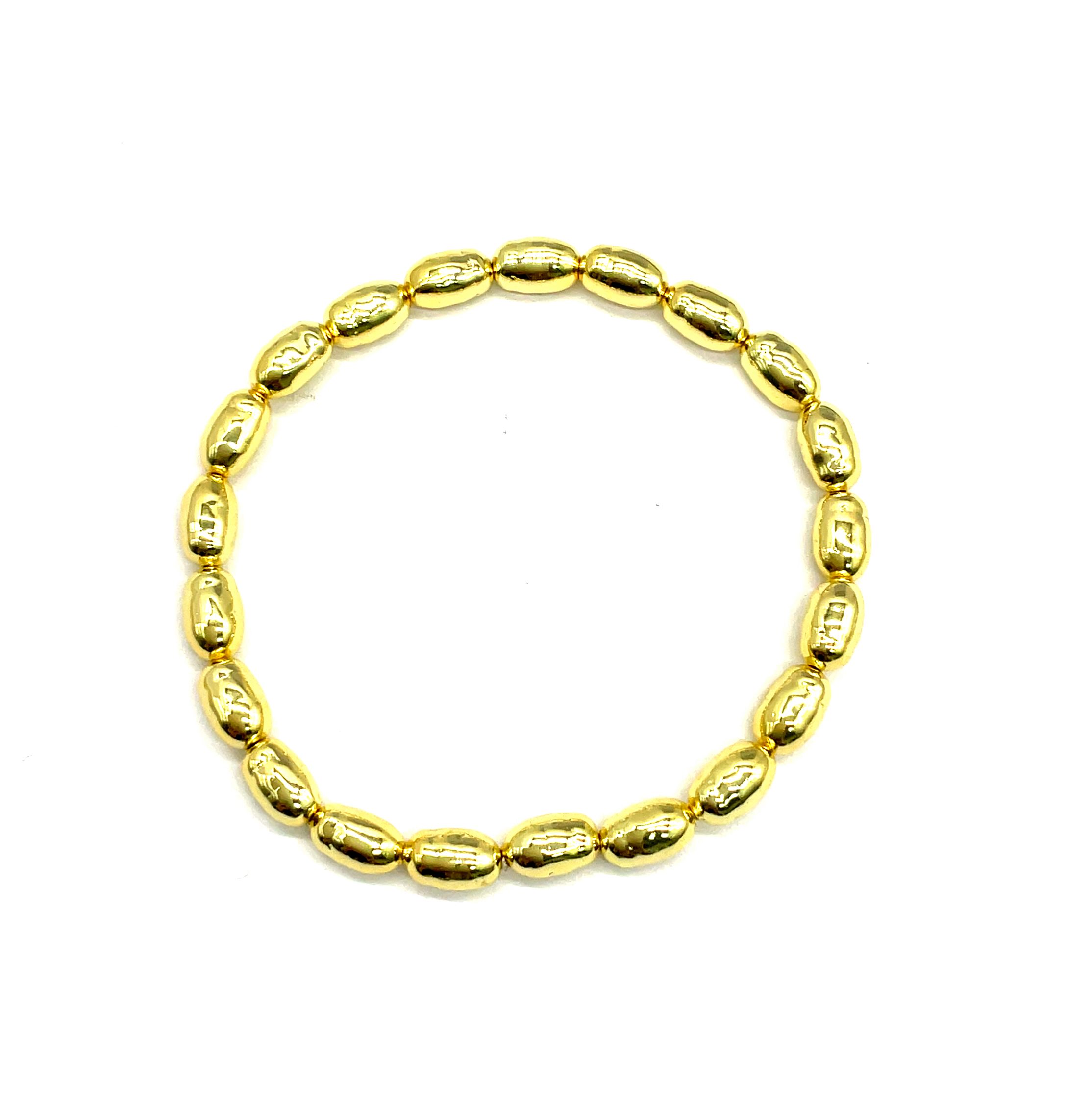 PEARL CROSS HOLE COPPER 8.7X5.1MM BRACELET